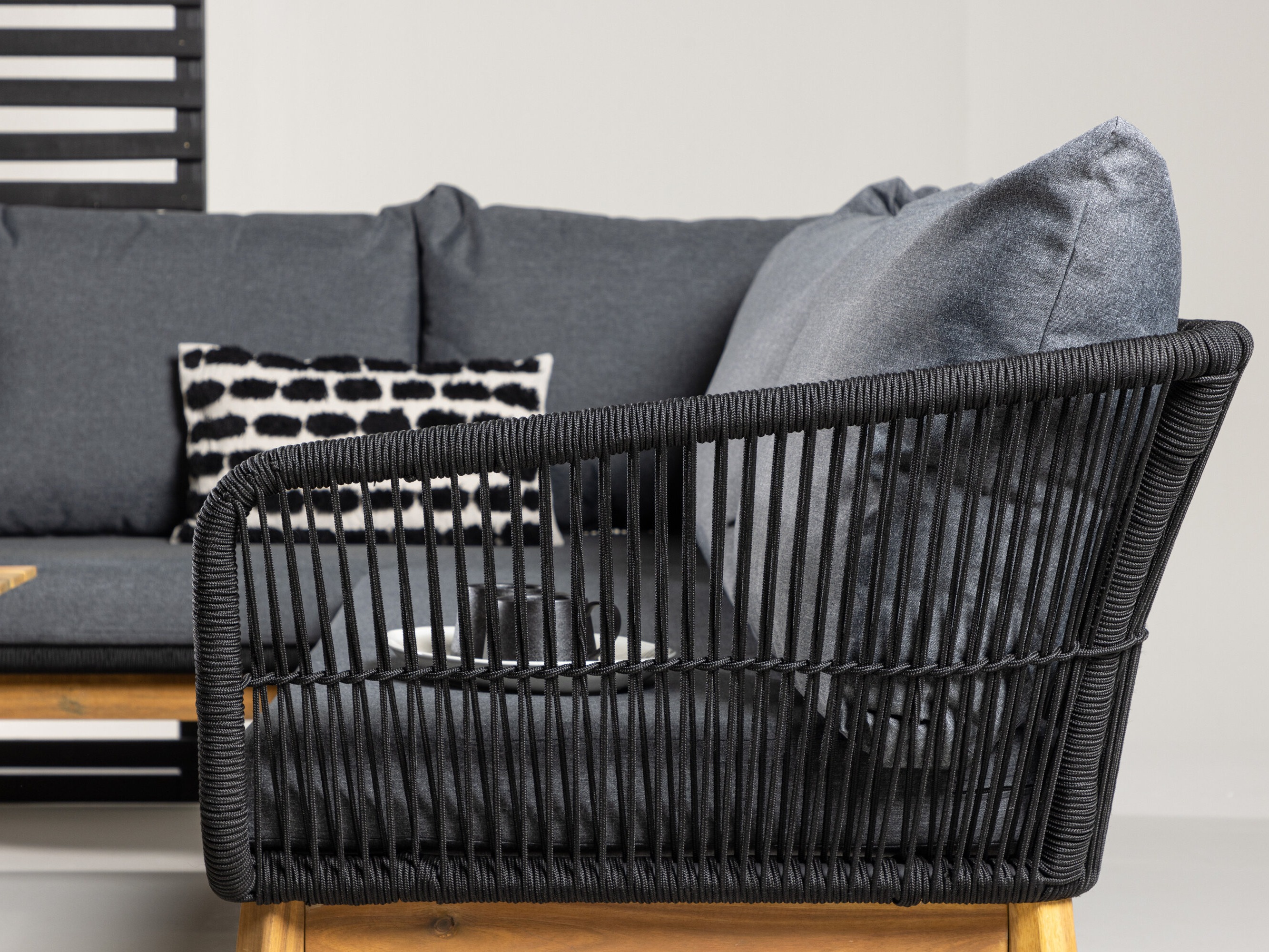 Ensemble de mobilier de jardin Dallas 1085 (Acacia + Noir)