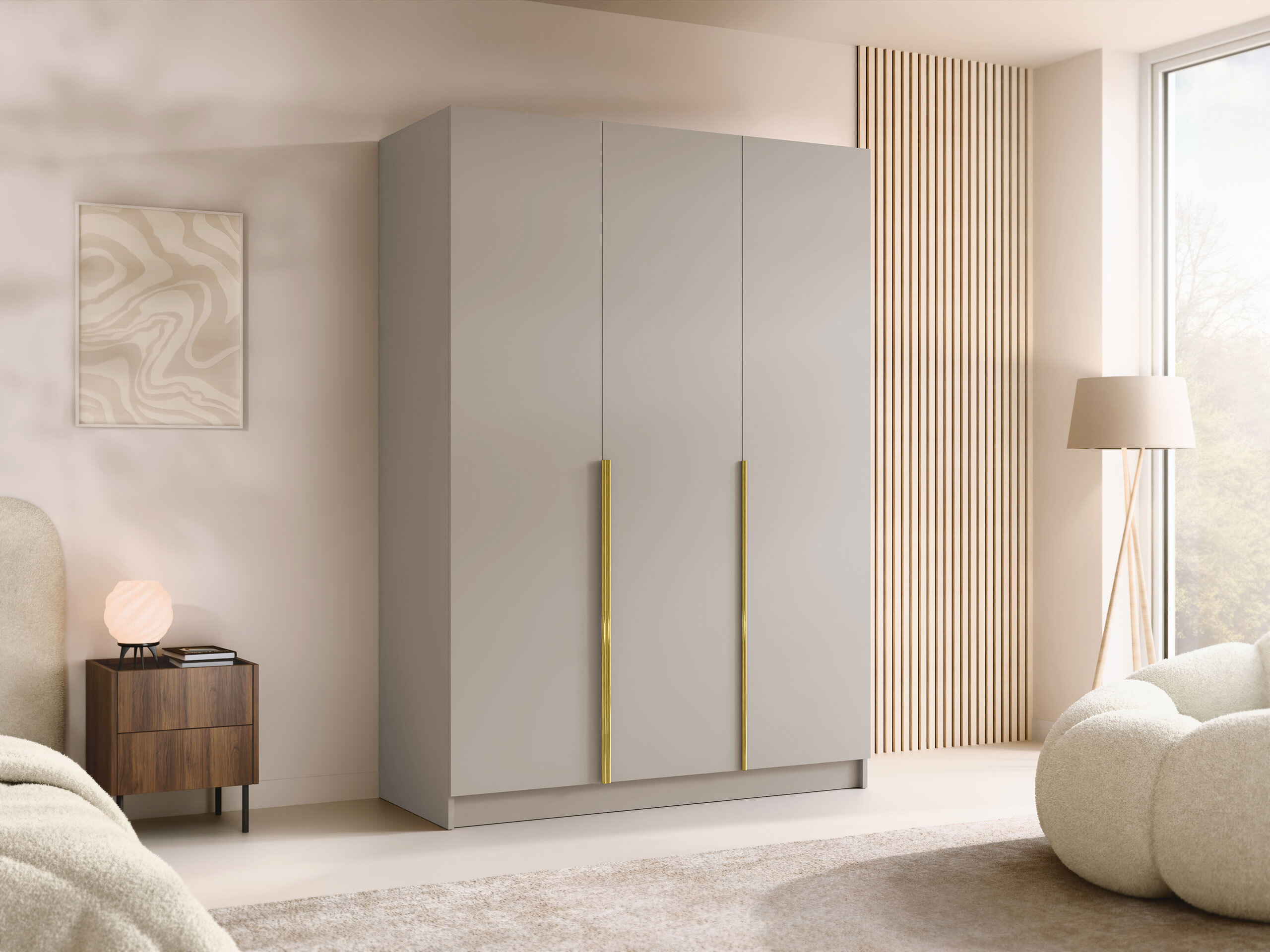 Armoire Closico Decoron I (Cachemire + Doré)