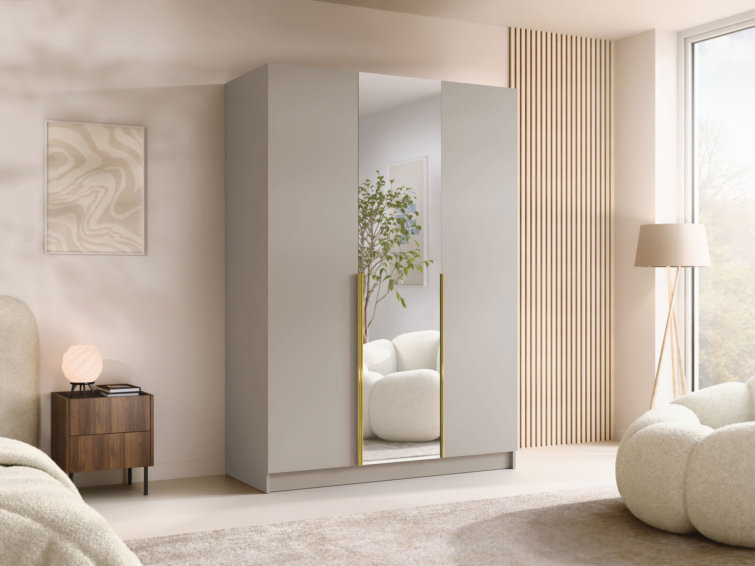 Armoire Closico Decoron II (Cachemire + Doré)