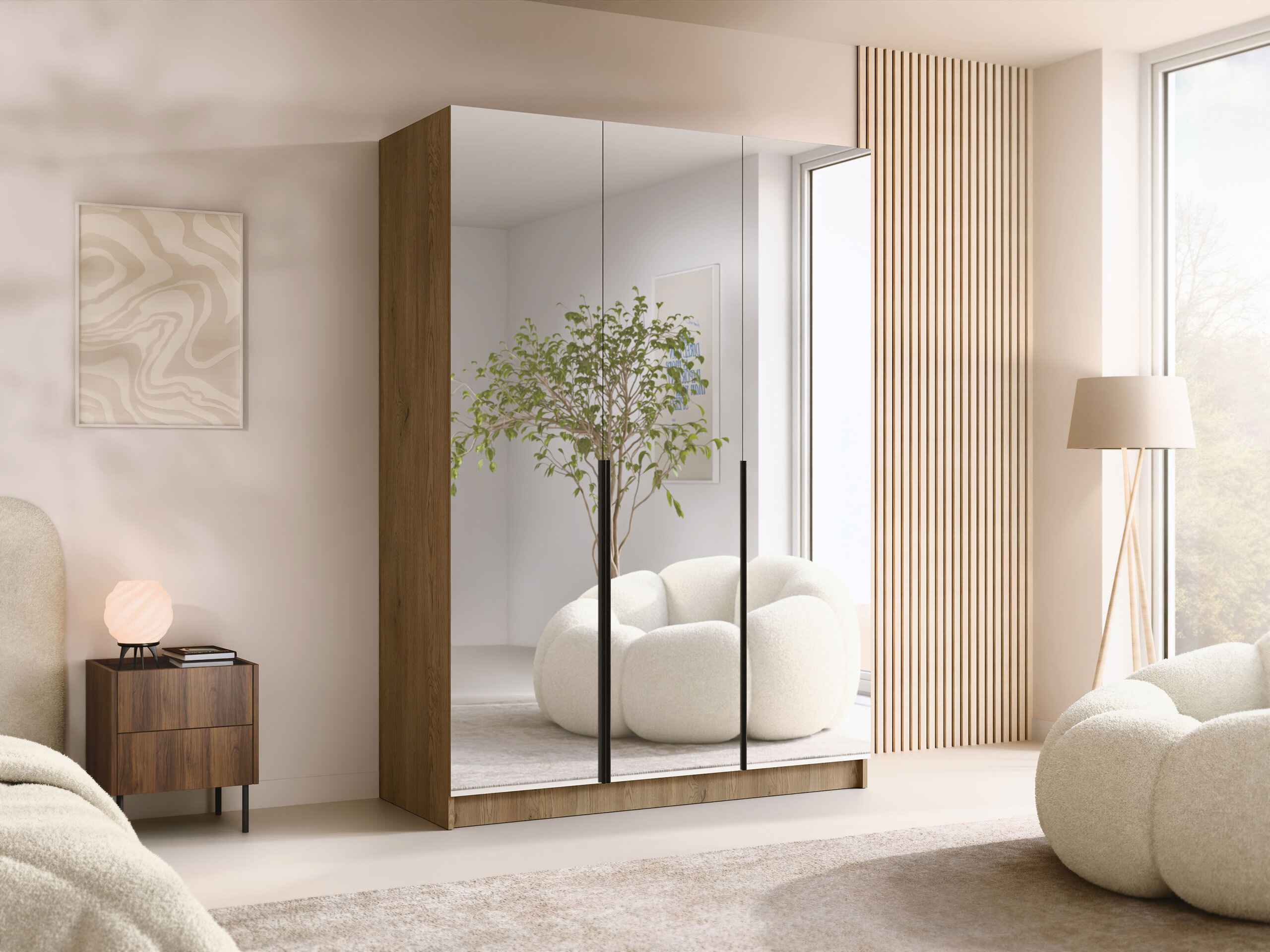Armoire Closico Decoron III (Clair bois + Noir)
