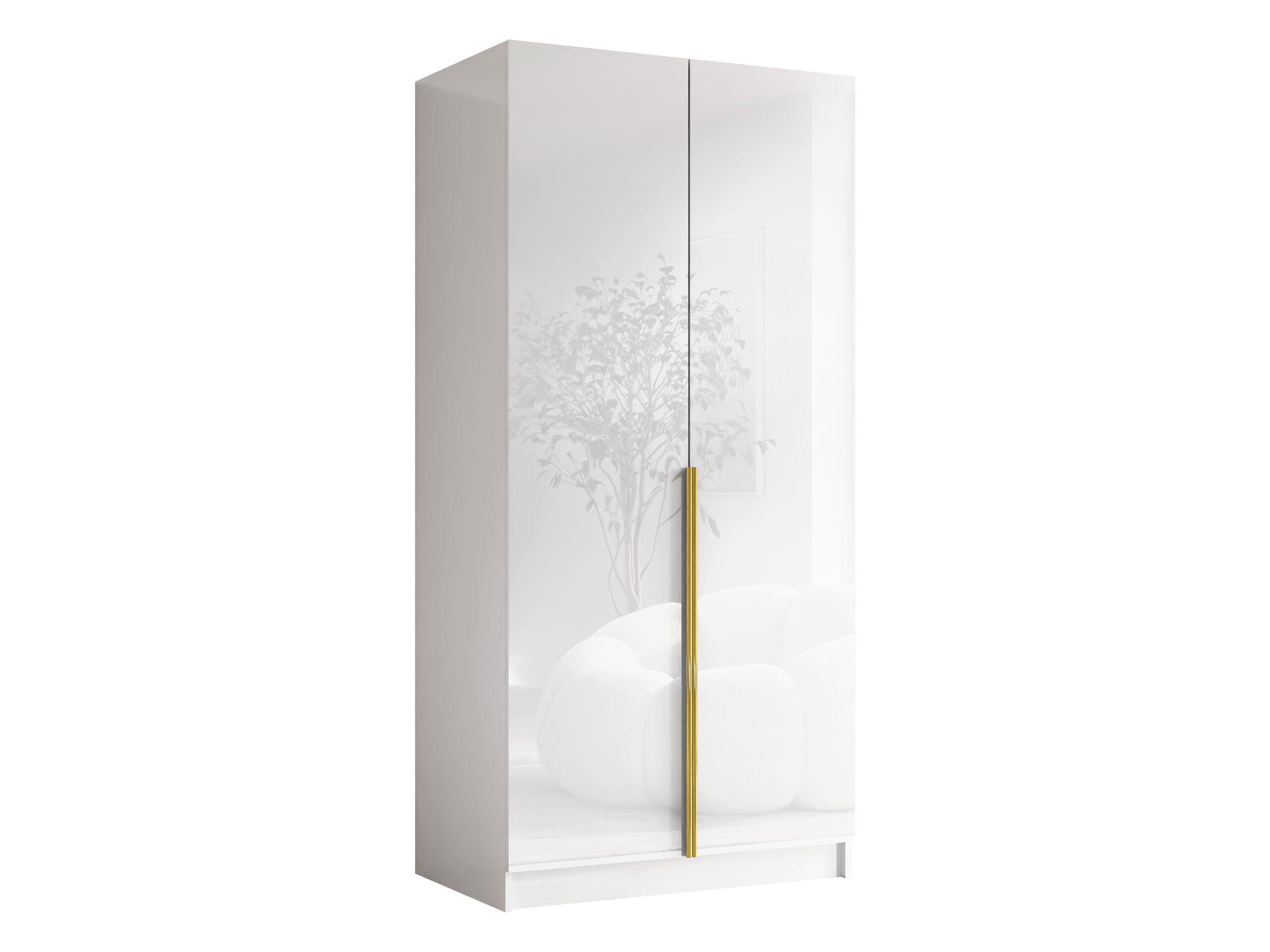 Armoire Closico Staton I (Blanc + Blanc brillant)