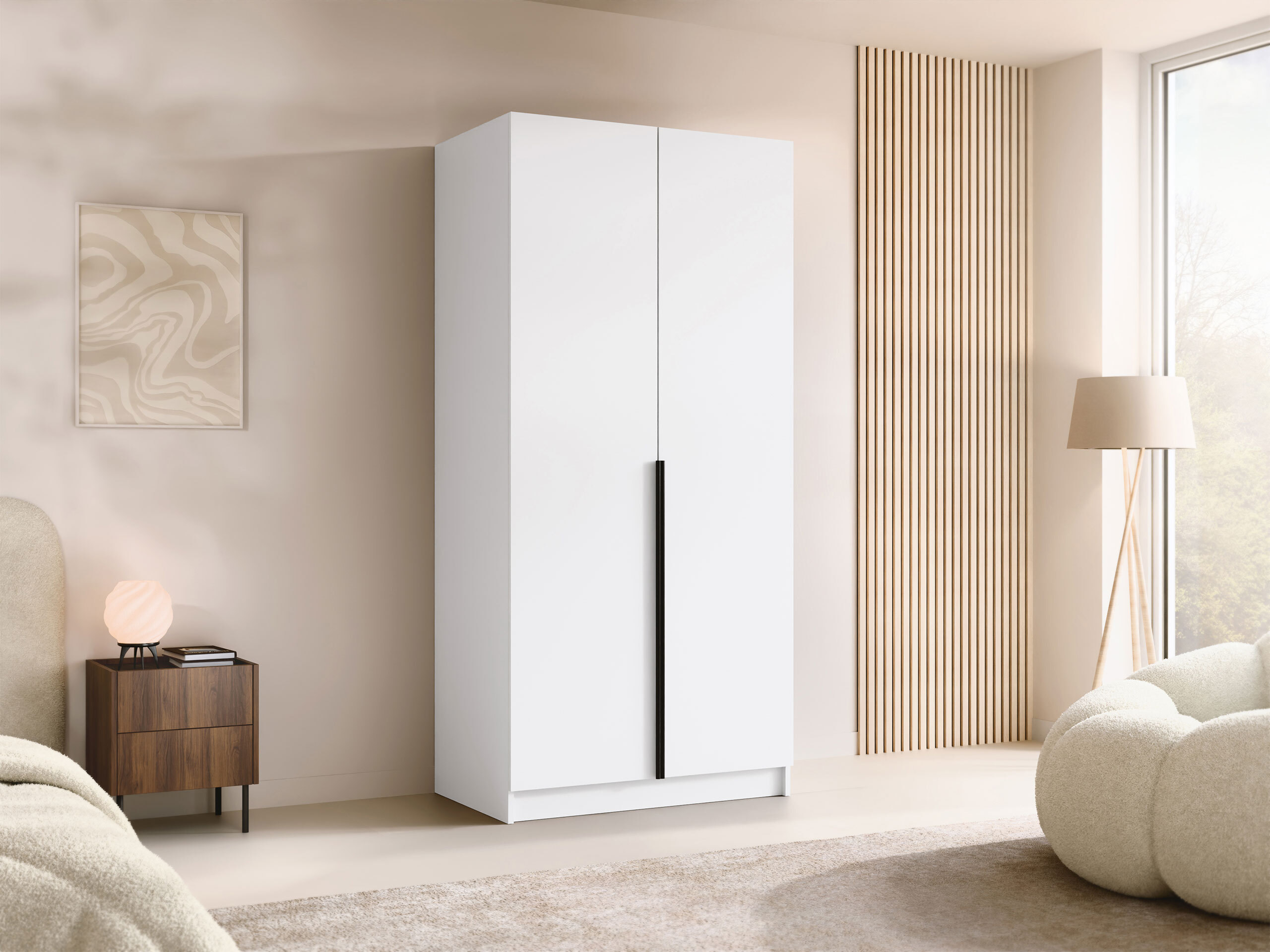 Armoire Closico Staton I (Blanc + Noir)