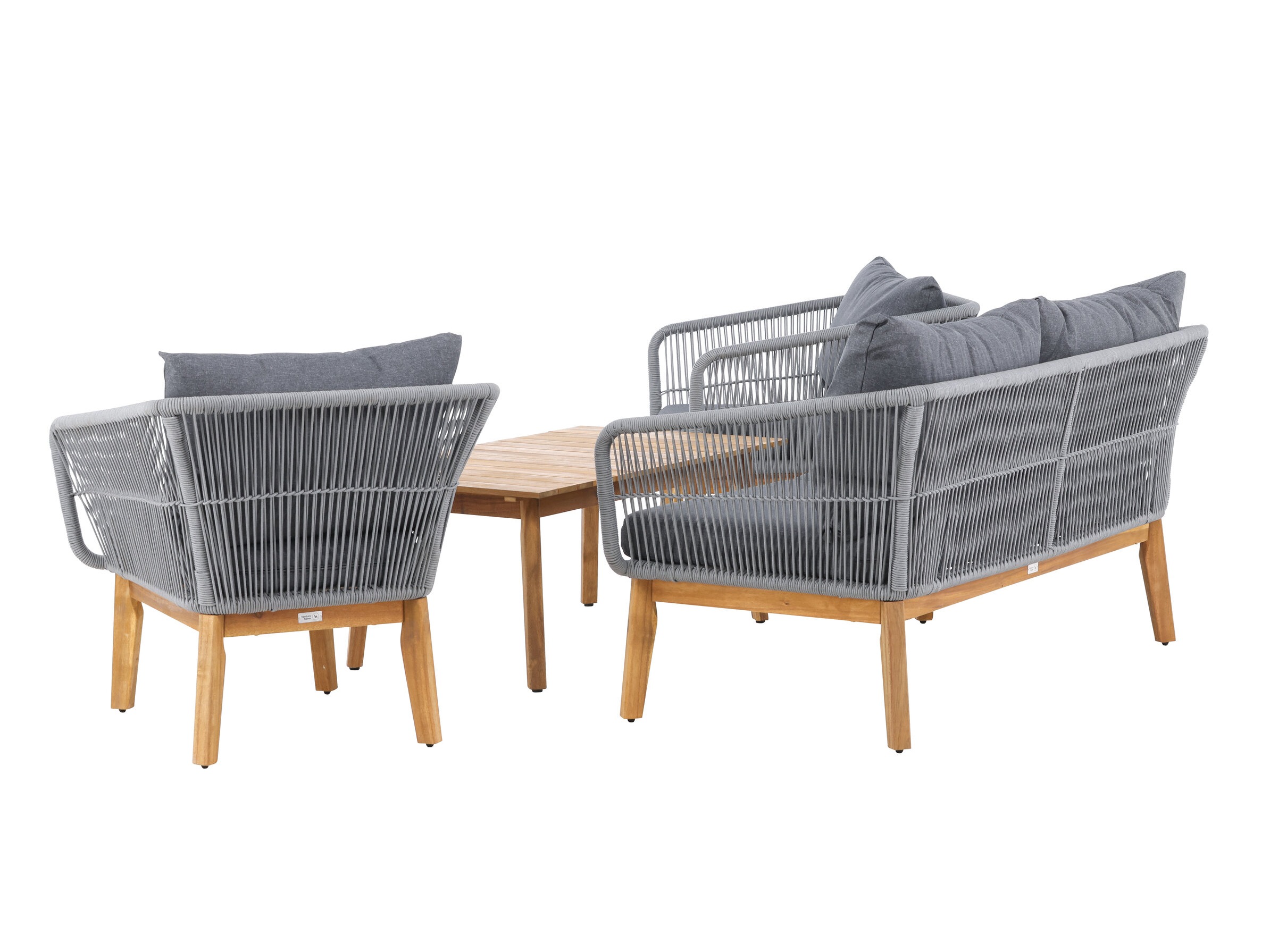 Ensemble de mobilier de jardin Dallas 661 (Gris + Acacia)