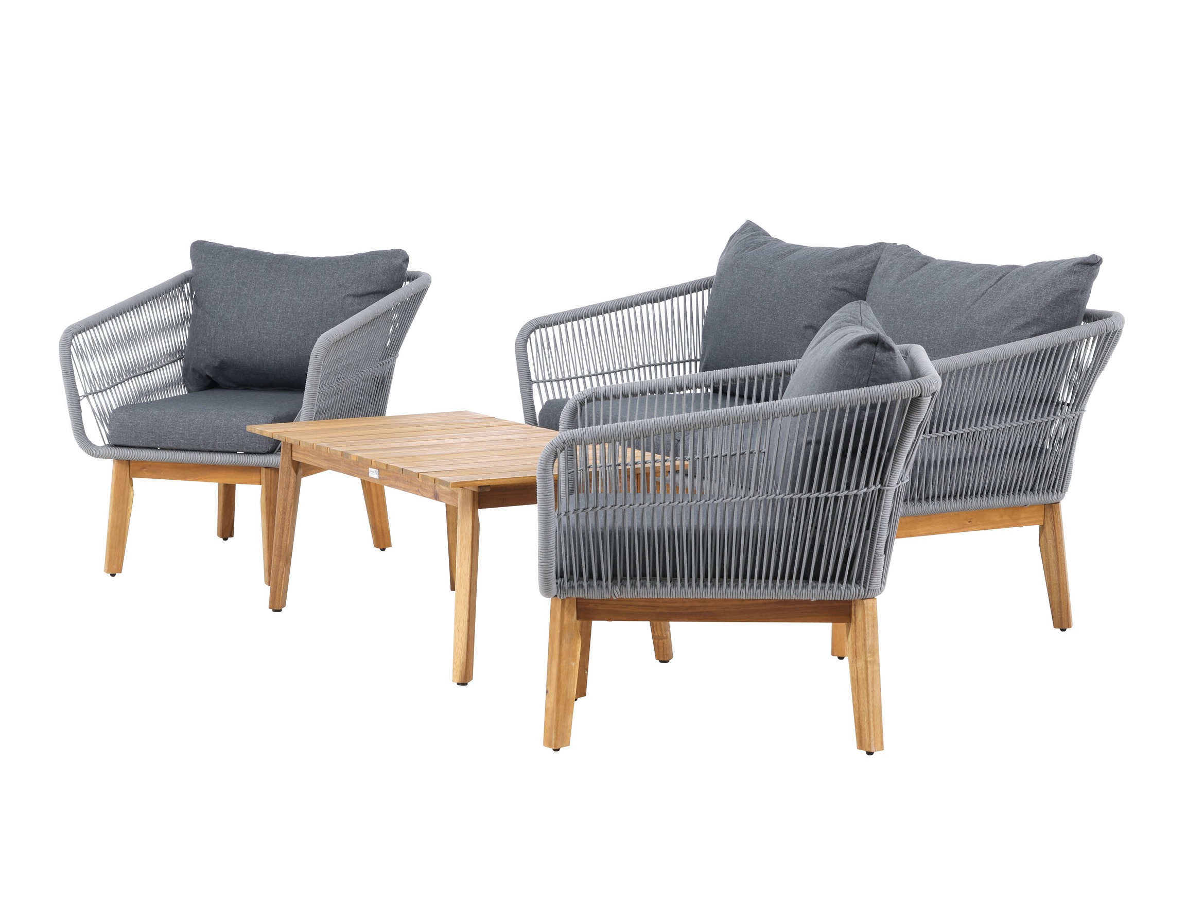 Ensemble de mobilier de jardin Dallas 661 (Gris + Acacia)