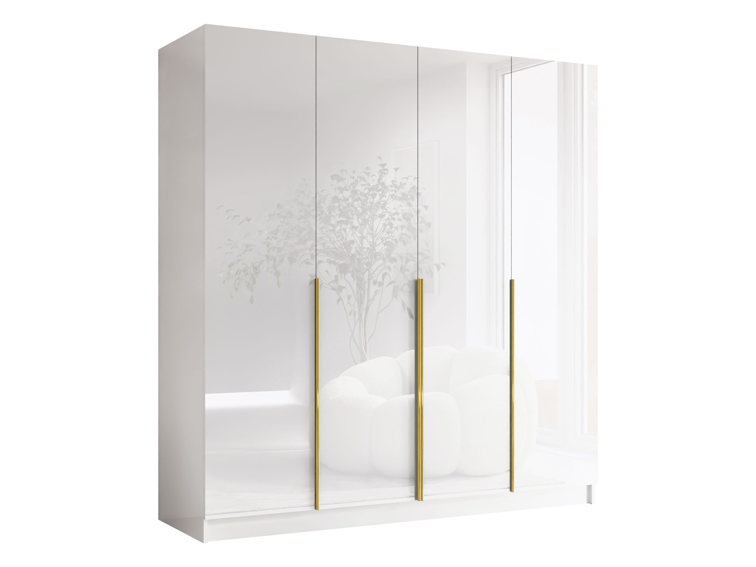 Armoire Closico Navor I (Blanc + Blanc brillant)
