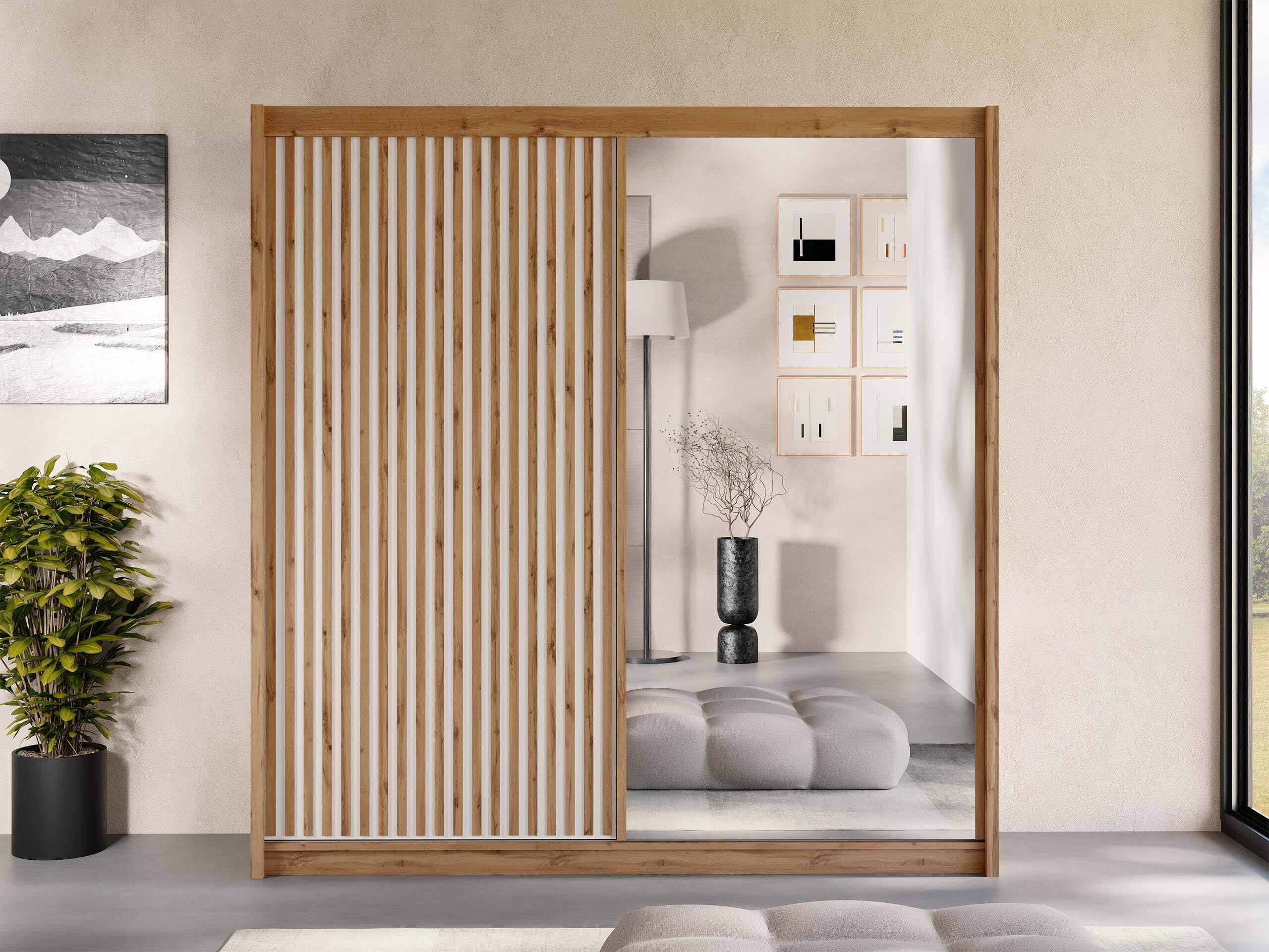 Armoire Gemes (Chêne wotan + Blanc)