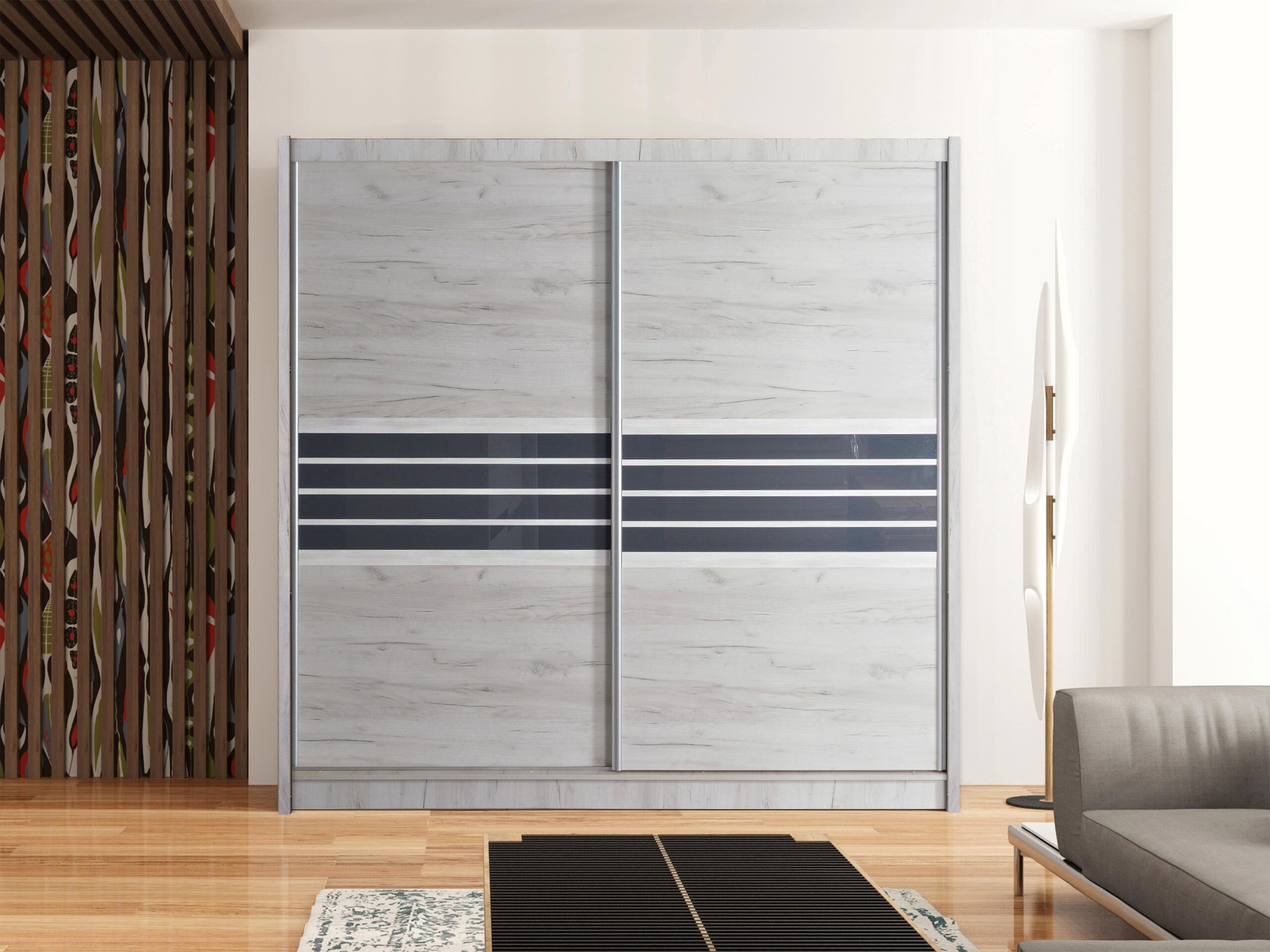 Armoire Honolulu 115 (Craft chêne + Noir)