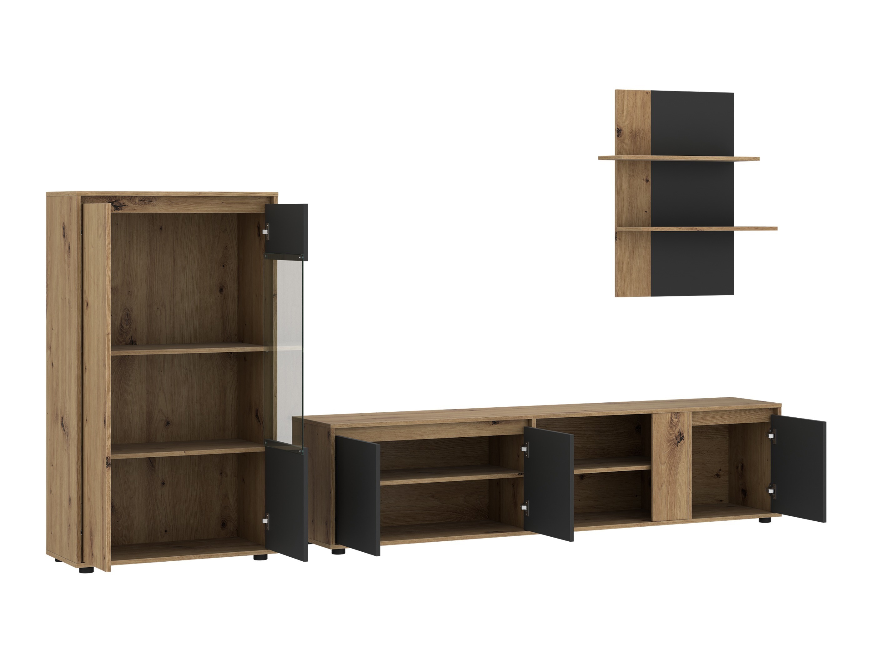 Ensemble de salon Ontario 226 (Anthracite + Chêne Artisan)