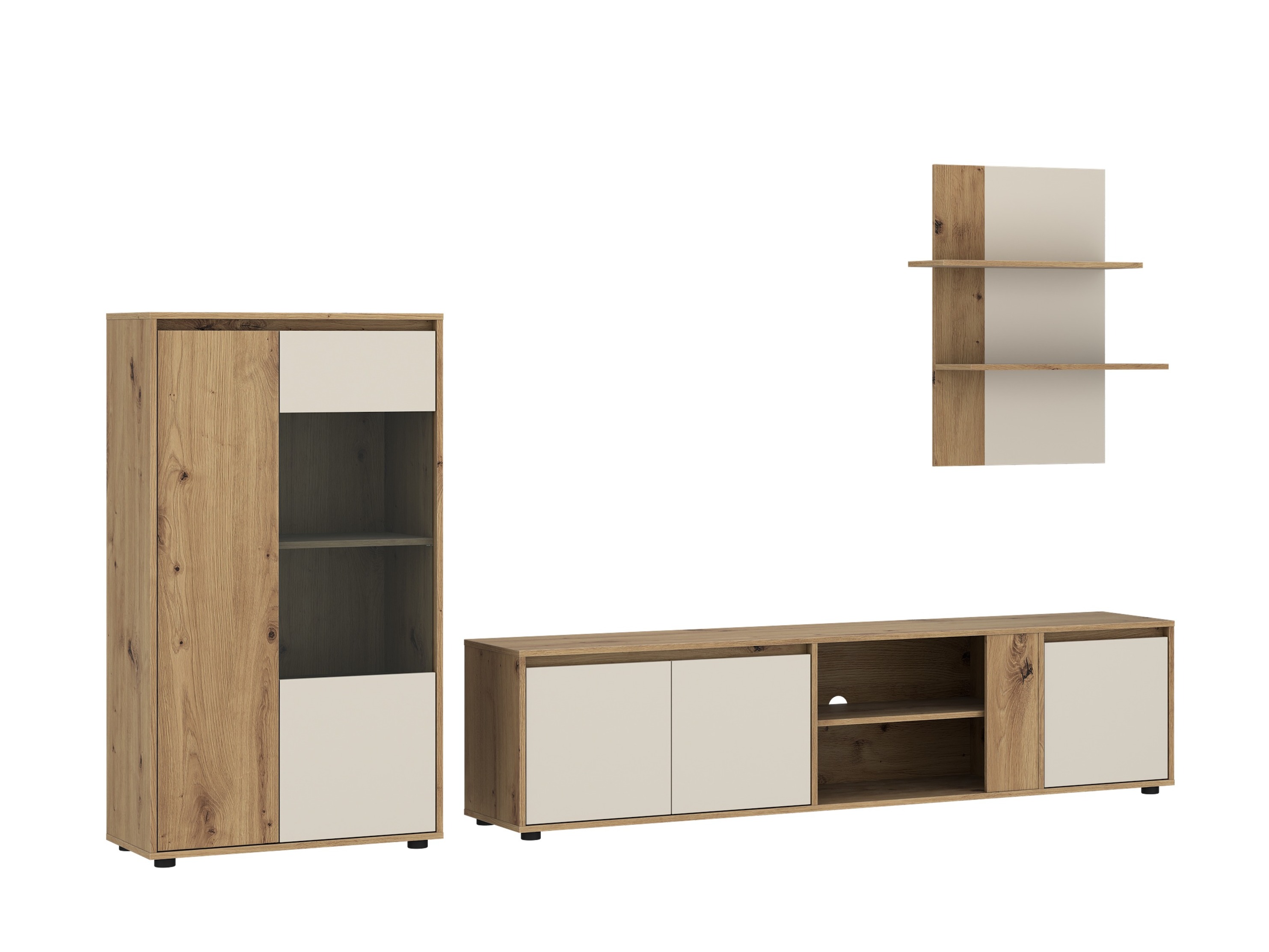 Ensemble de salon Torcavi 106 (Cachemire + Chêne Artisan)