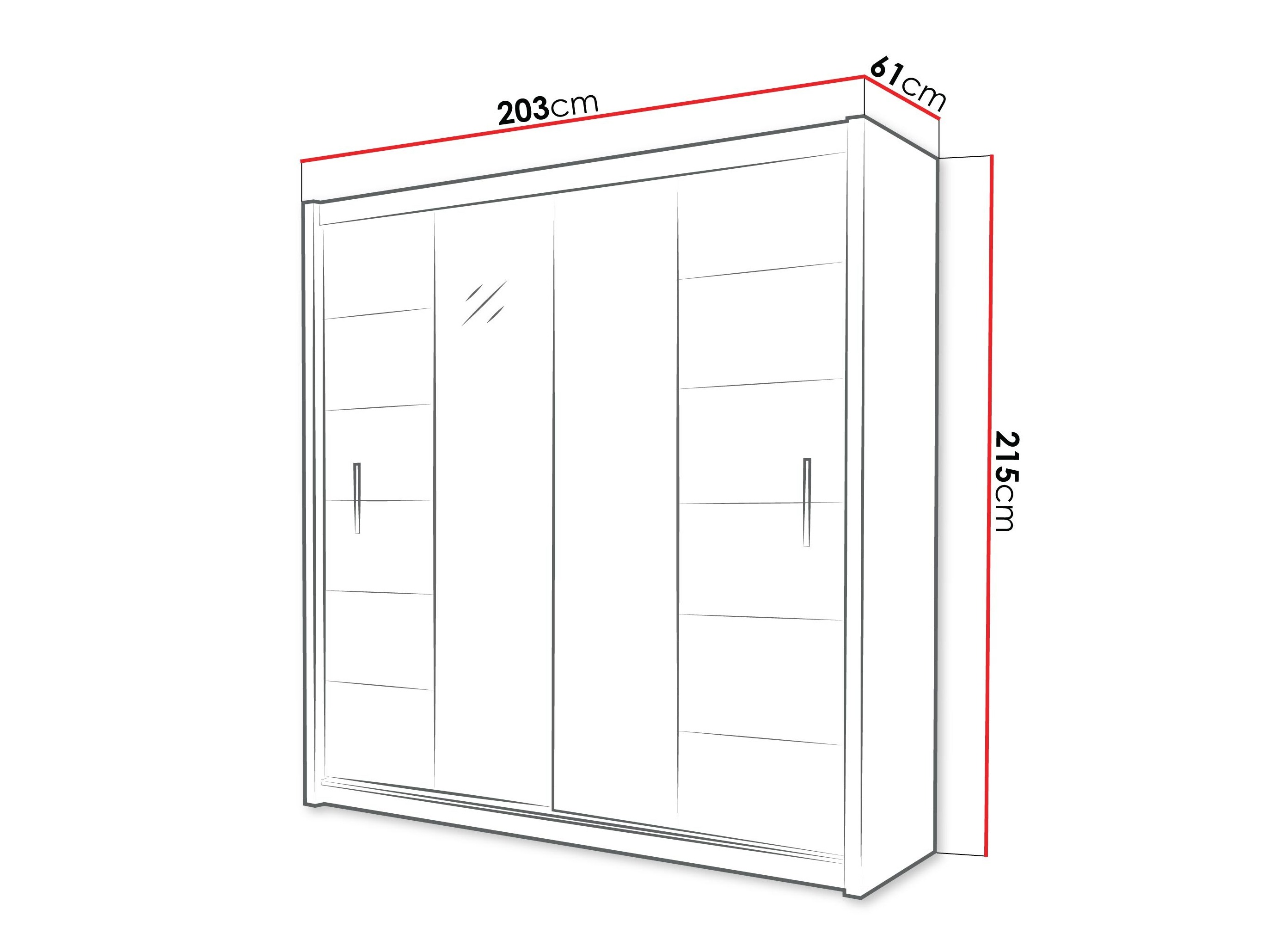 Armoire Honolulu 193 (Sonoma chêne + miroir teinté)