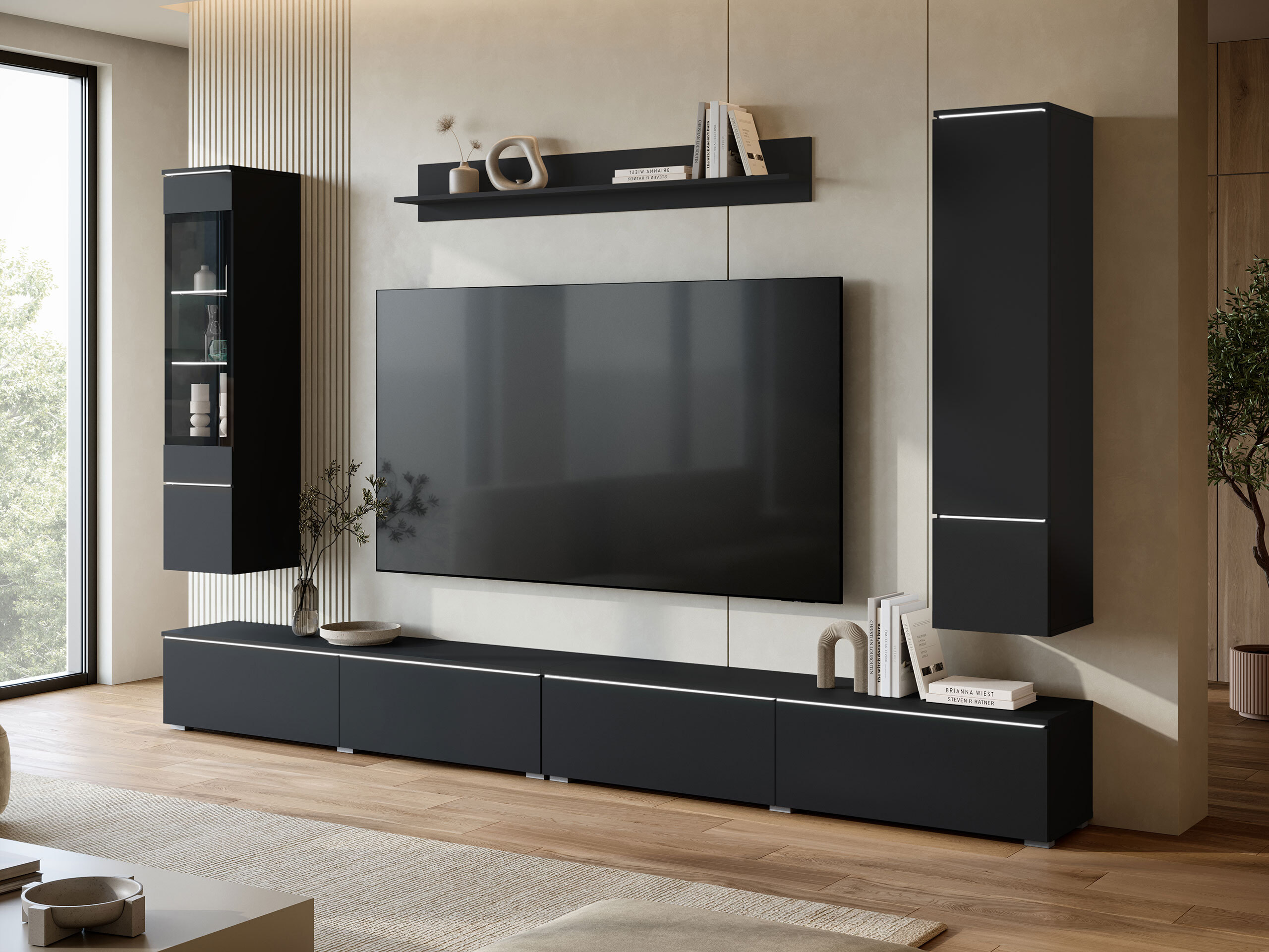 Ensemble de salon Mirfivo 110 (Noir)