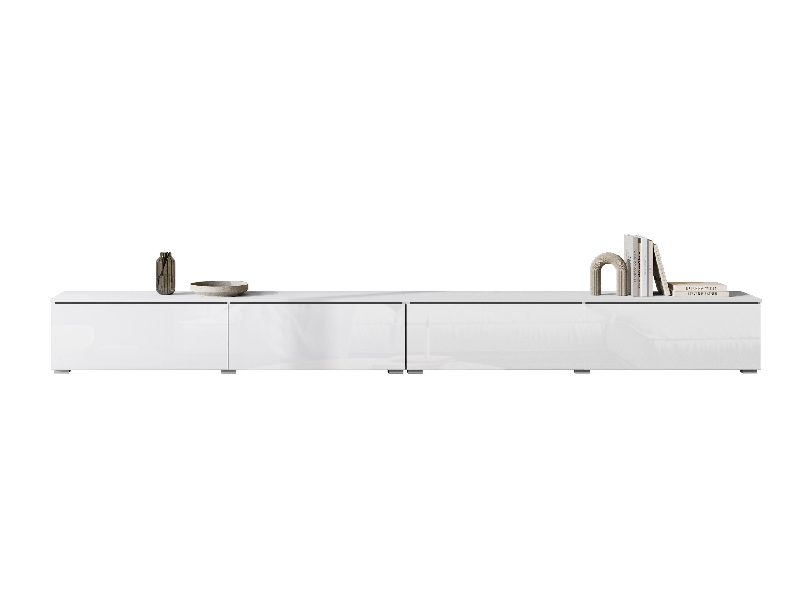 Meuble TV Sarasota 199 (Blanc + Blanc brillant)