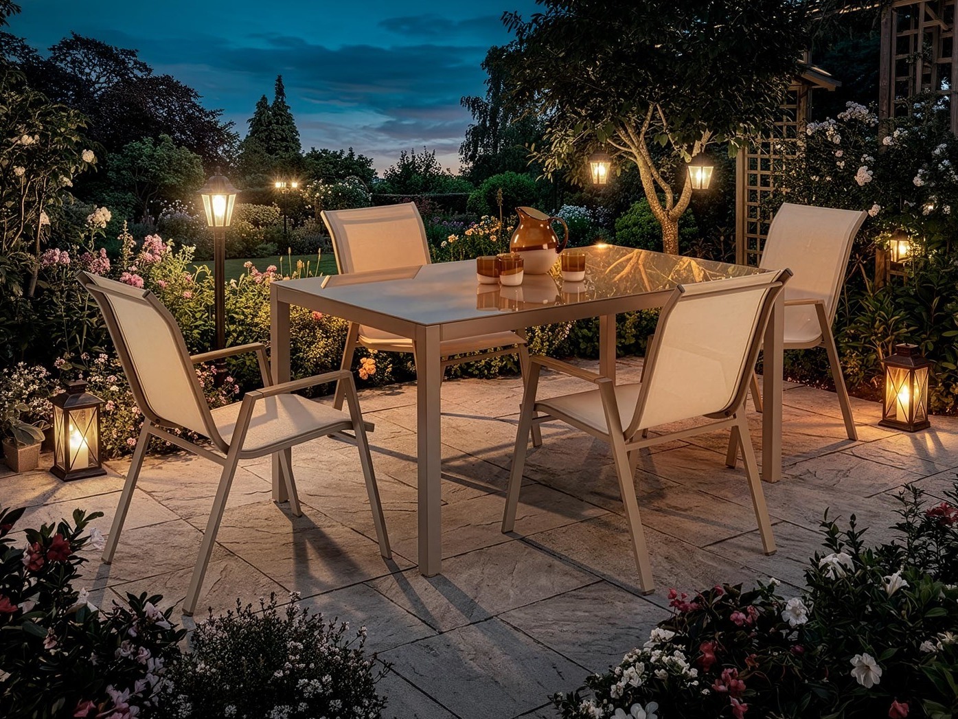 Table de jardin Houston 2141 (Beige + Cappuccino)