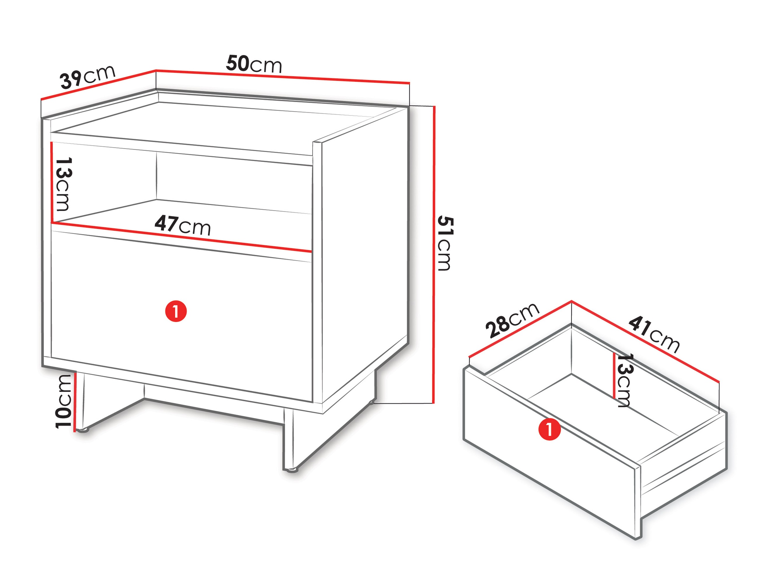 Table de chevet Pirum (Noyer)