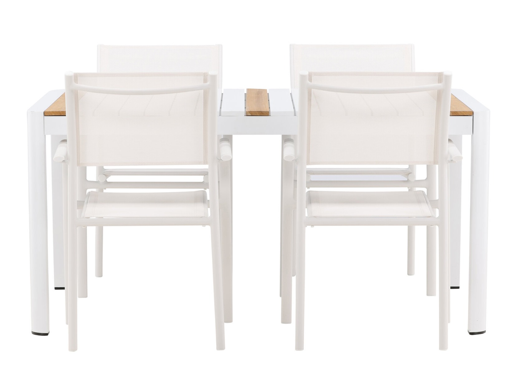 Ensemble table et chaises Dallas 5318 (Blanc + Teck)