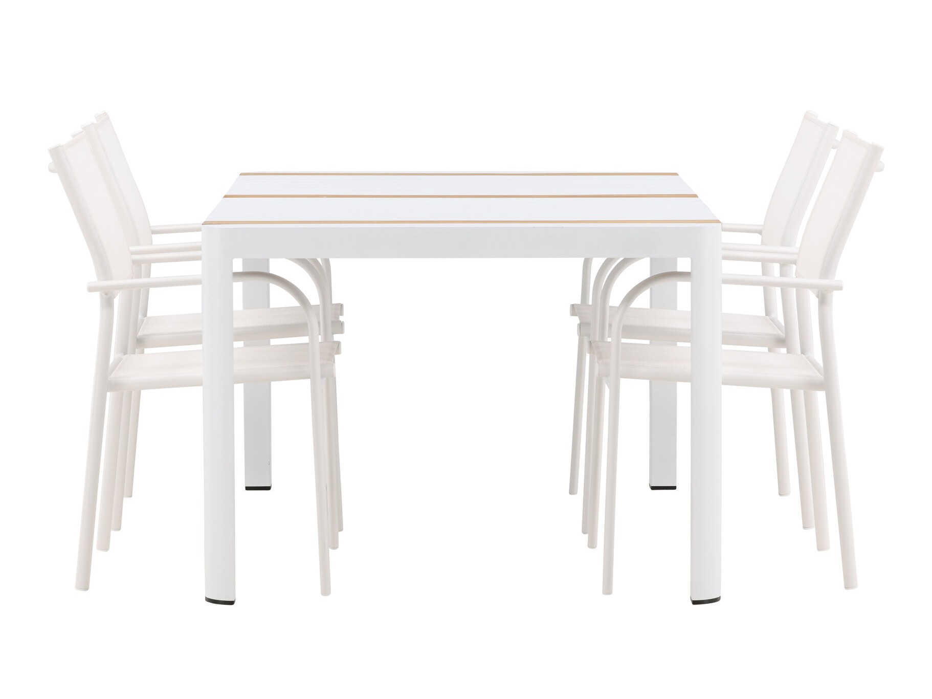 Ensemble table et chaises Dallas 5318 (Blanc + Teck)