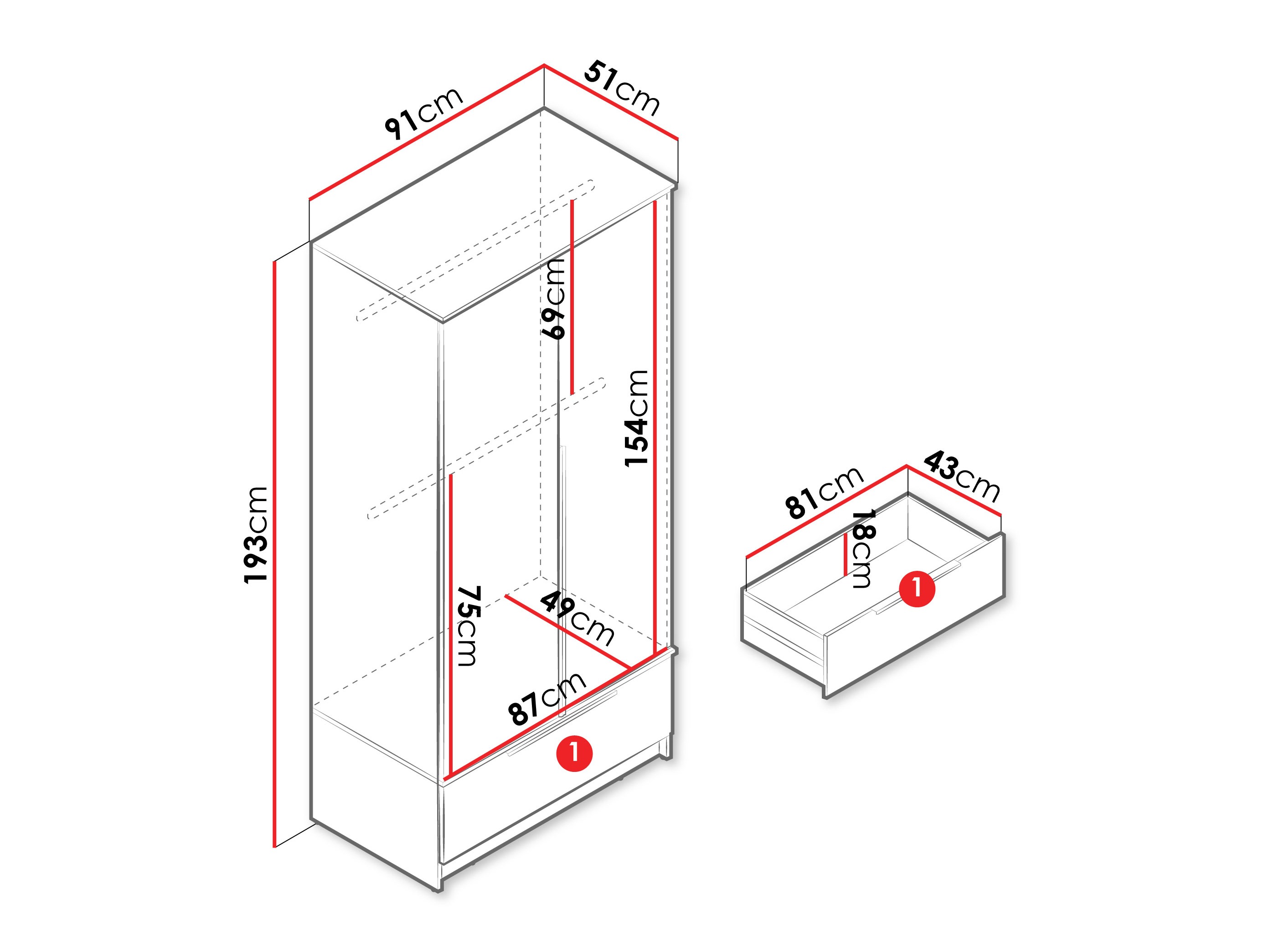 Armoire Sarasota 200 (Cachemire)