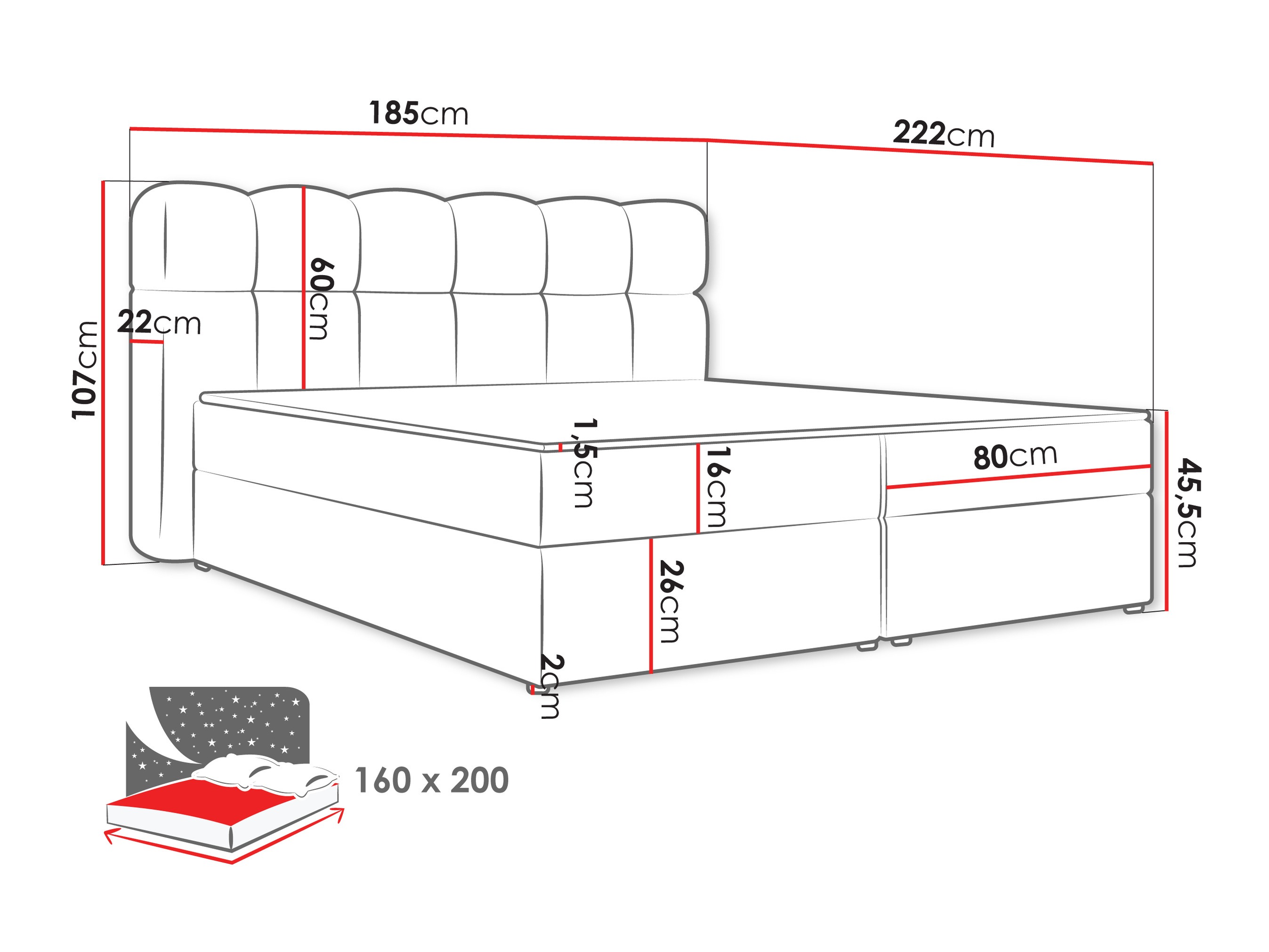 Lit boxspring Stonecrest 113 (Lambi 08)