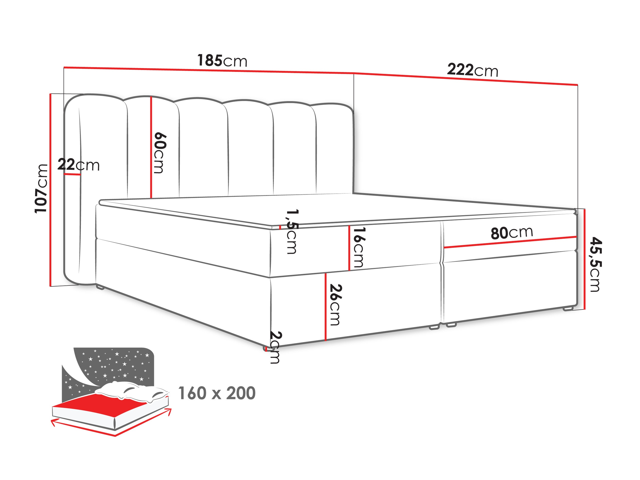 Lit boxspring Stonecrest 112 (Lambi 03)
