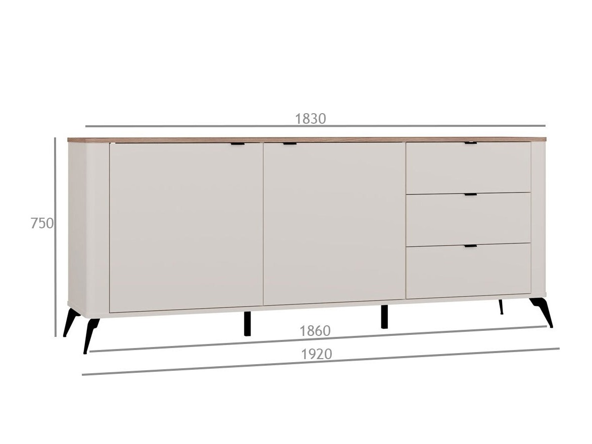 Commode Soavie 106 (Cachemire + Chêne)