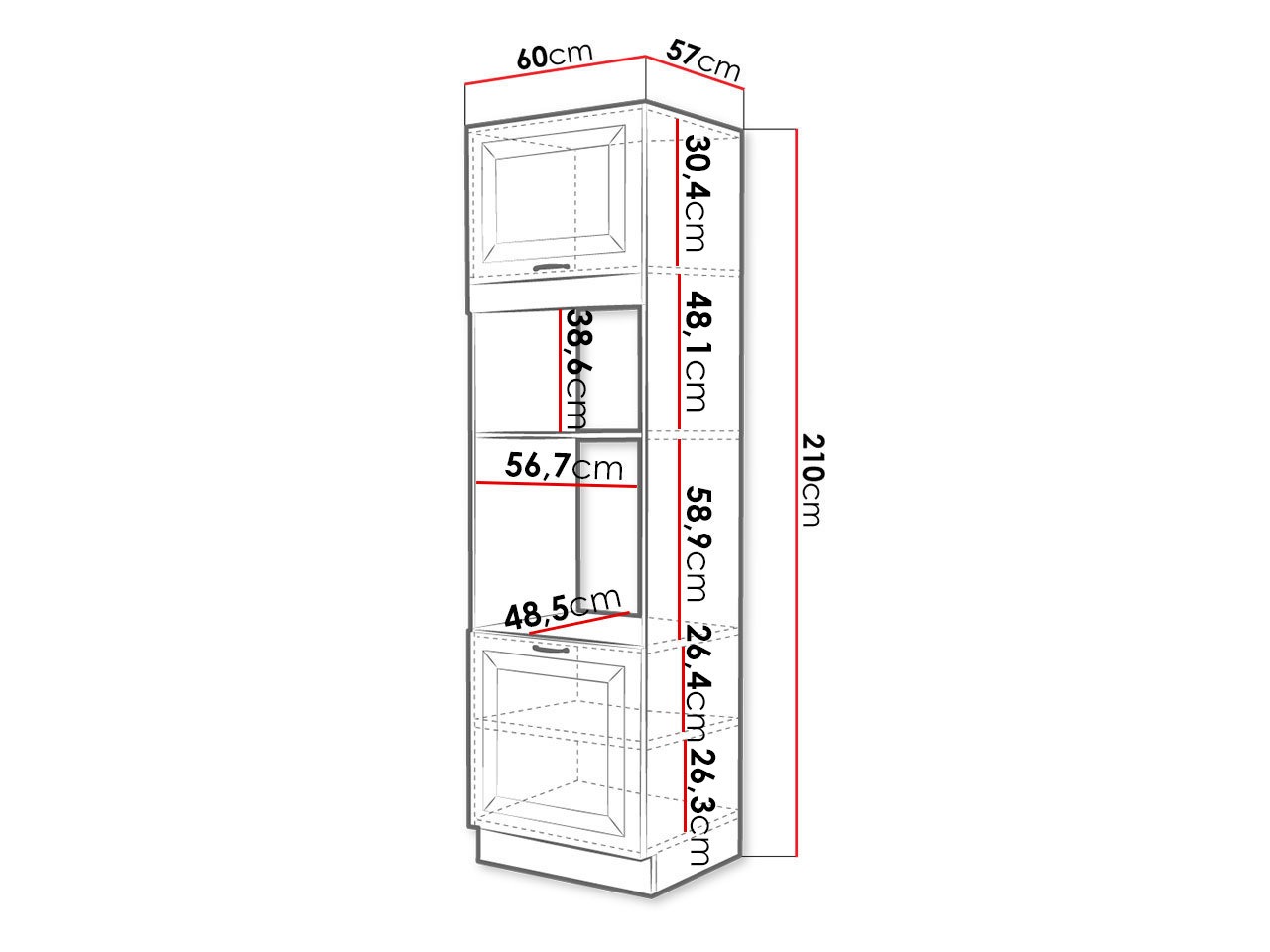 Armoire modulaire pour appareils intégrés Retro Grey 116