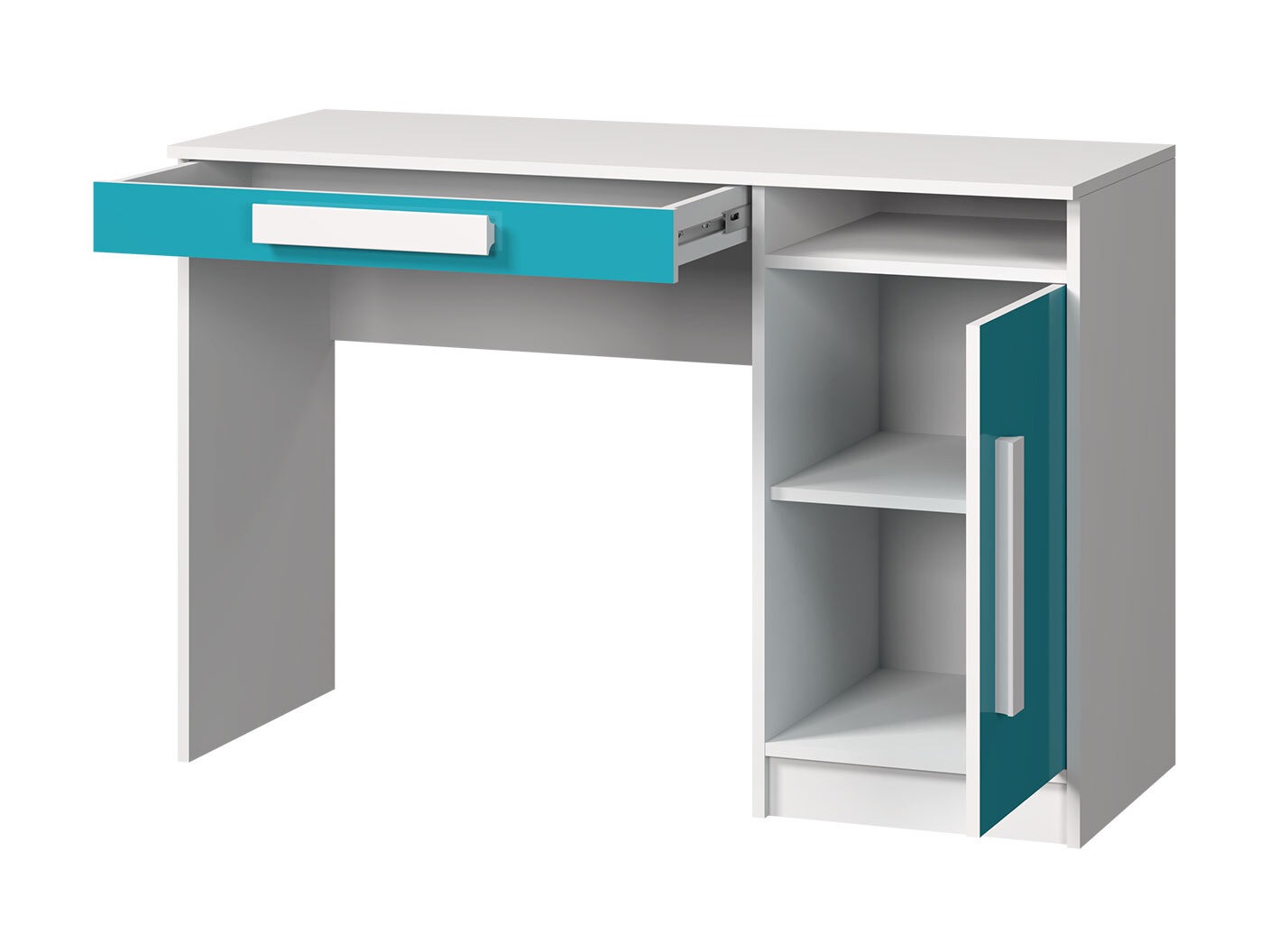 Bureau Merevari 100 (Blanc + Blanc brillant + Gris)