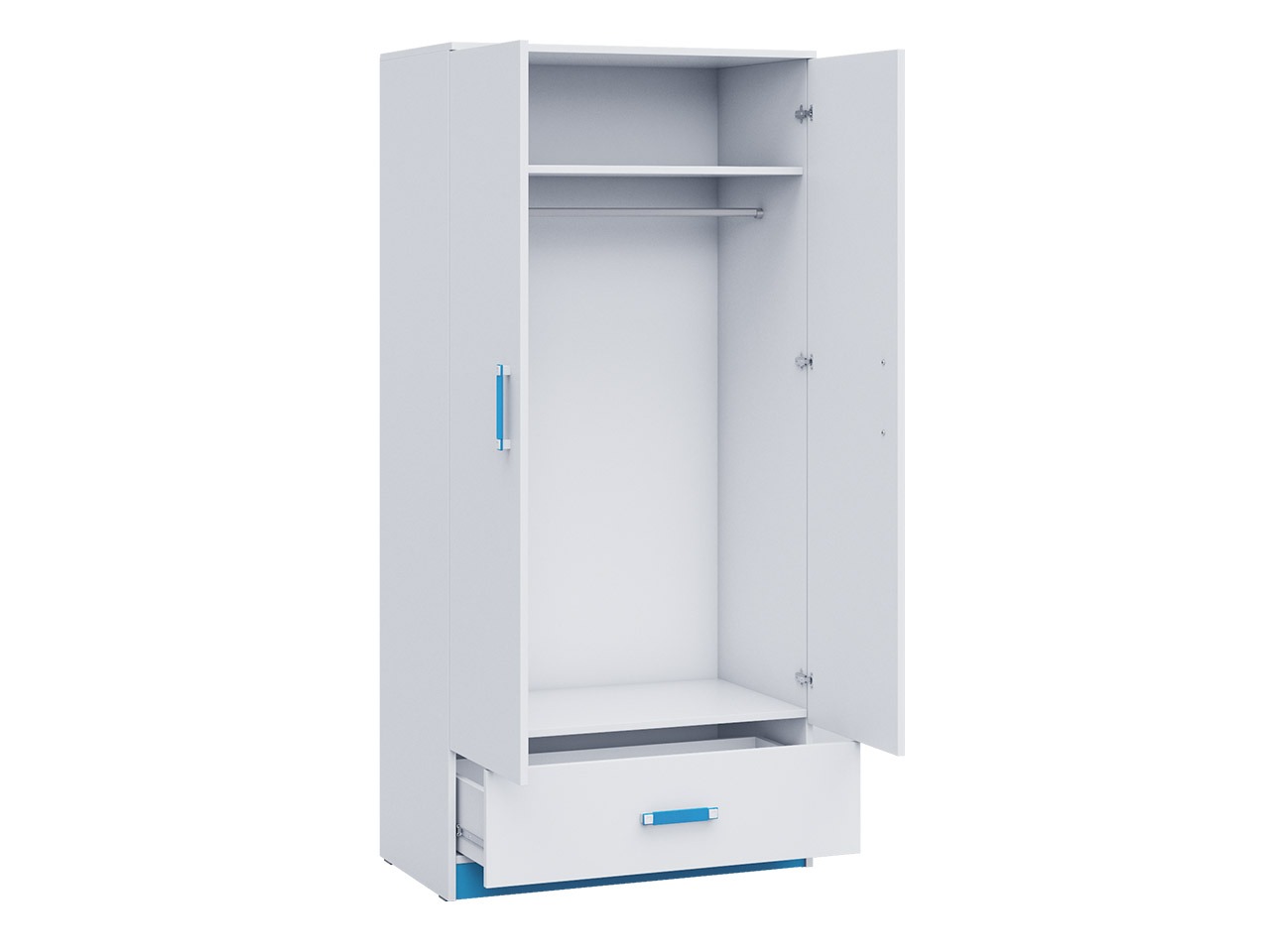 Chambre enfant complète Sorviru 107 (Blanc + Turquoise)