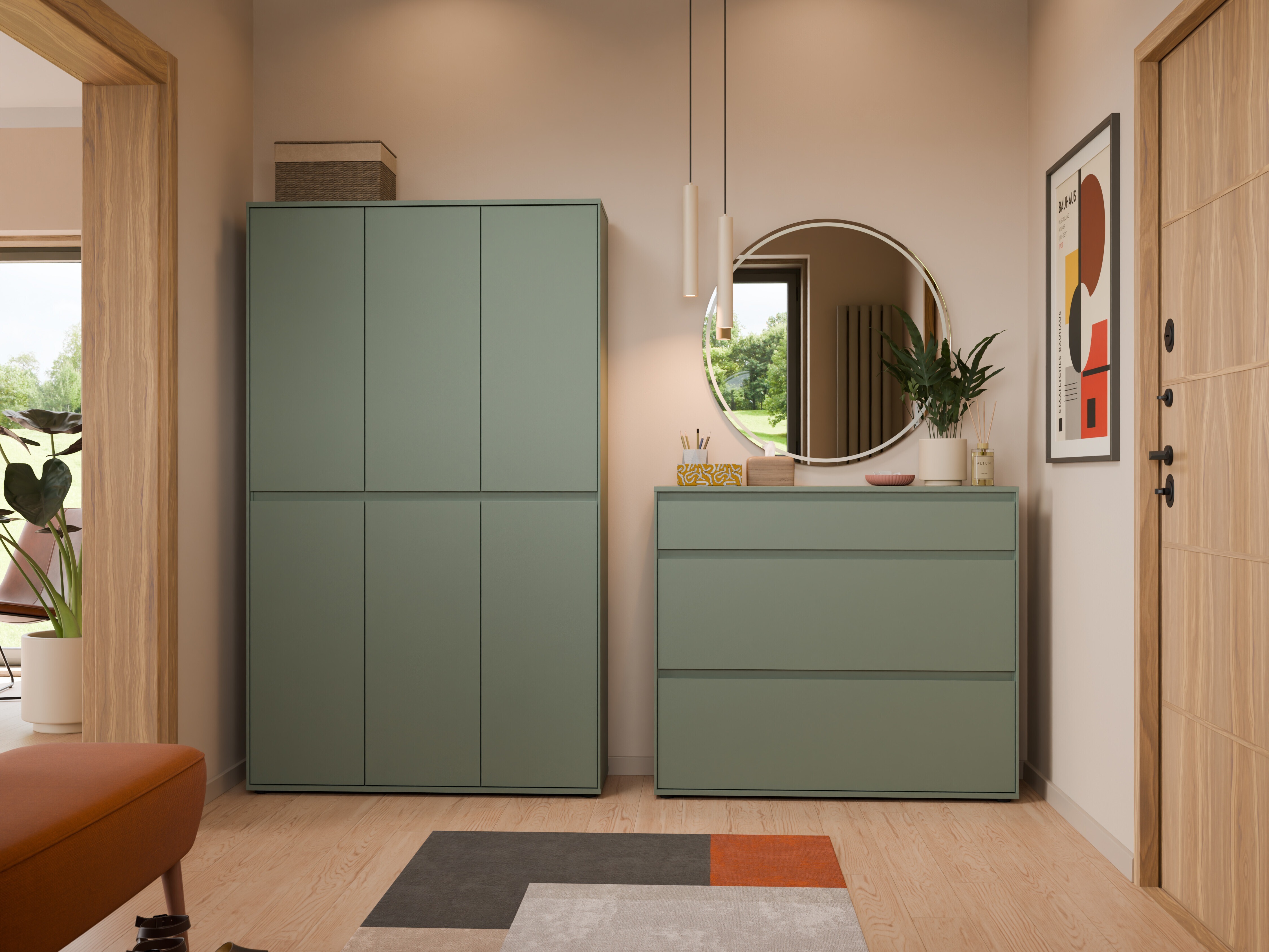 Meuble d'entrée Torfiou 105 (Vert)