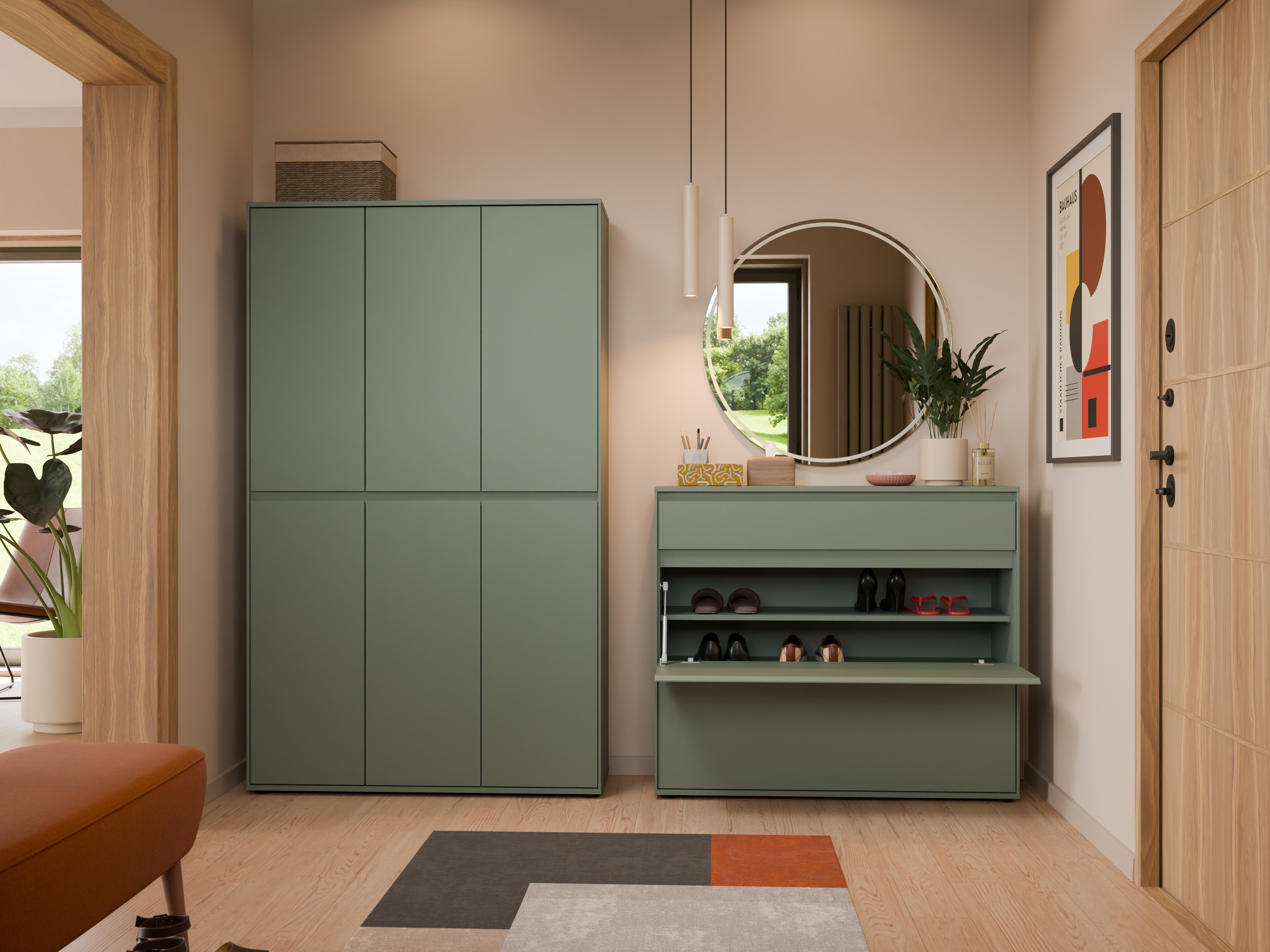 Meuble d'entrée Torfiou 105 (Vert)