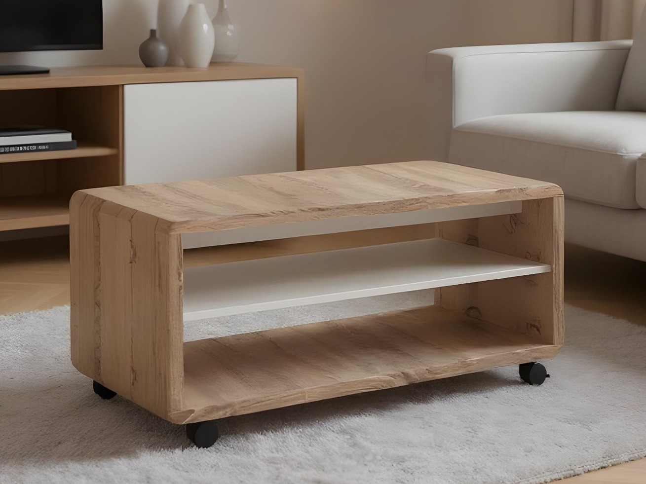 Table basse Ontario 239 (Sonoma chêne + Blanc)