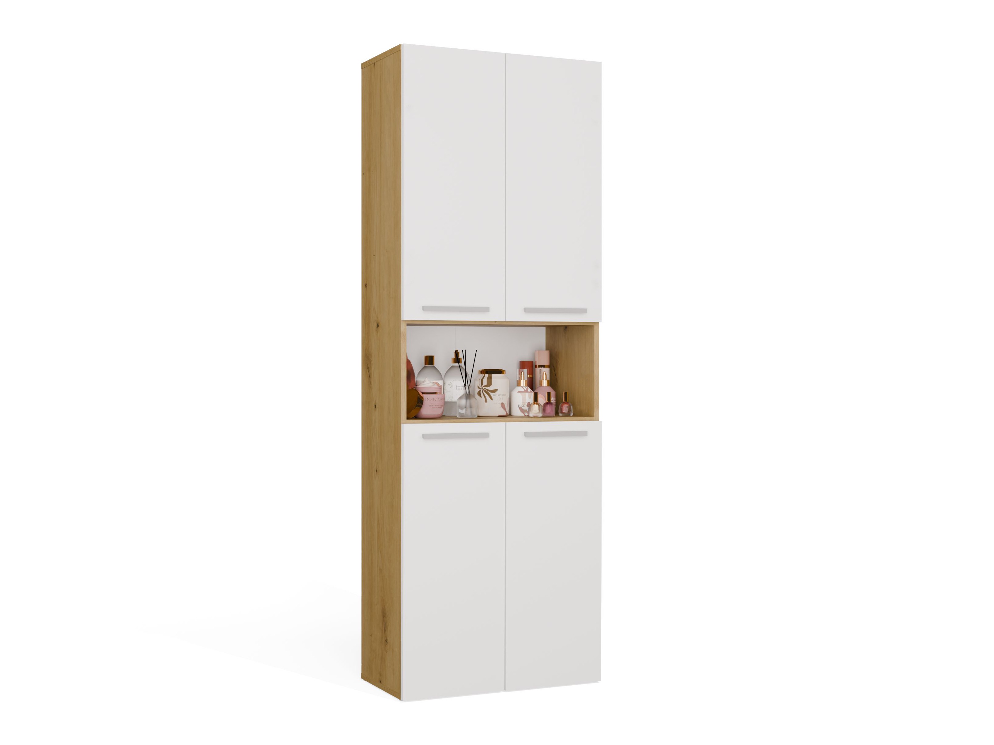 Armoire de bain indépendante Nolmaru 101 (Chêne Artisan + Blanc)