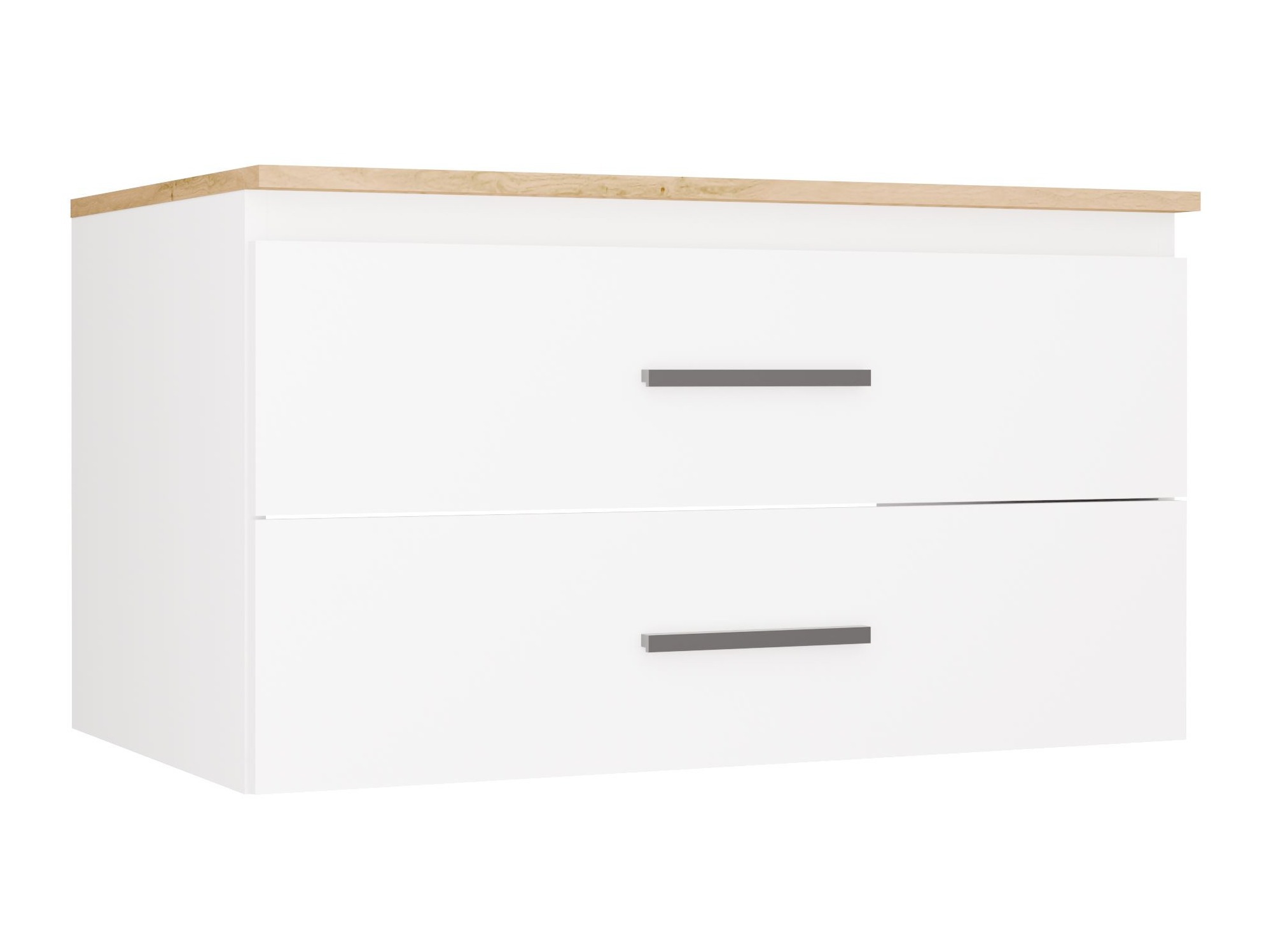Armoire de salle de bains murale pour lavabo Nolmaru 113 (Chêne Artisan + Blanc)