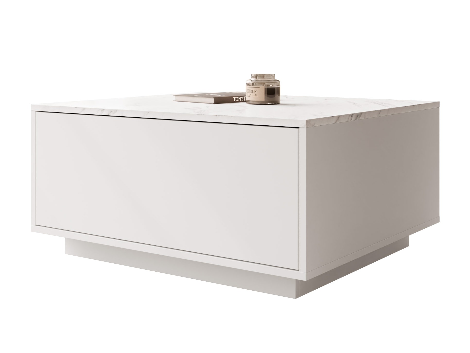 Table basse Comfivo Unda (Marbre blanc + Blanc)