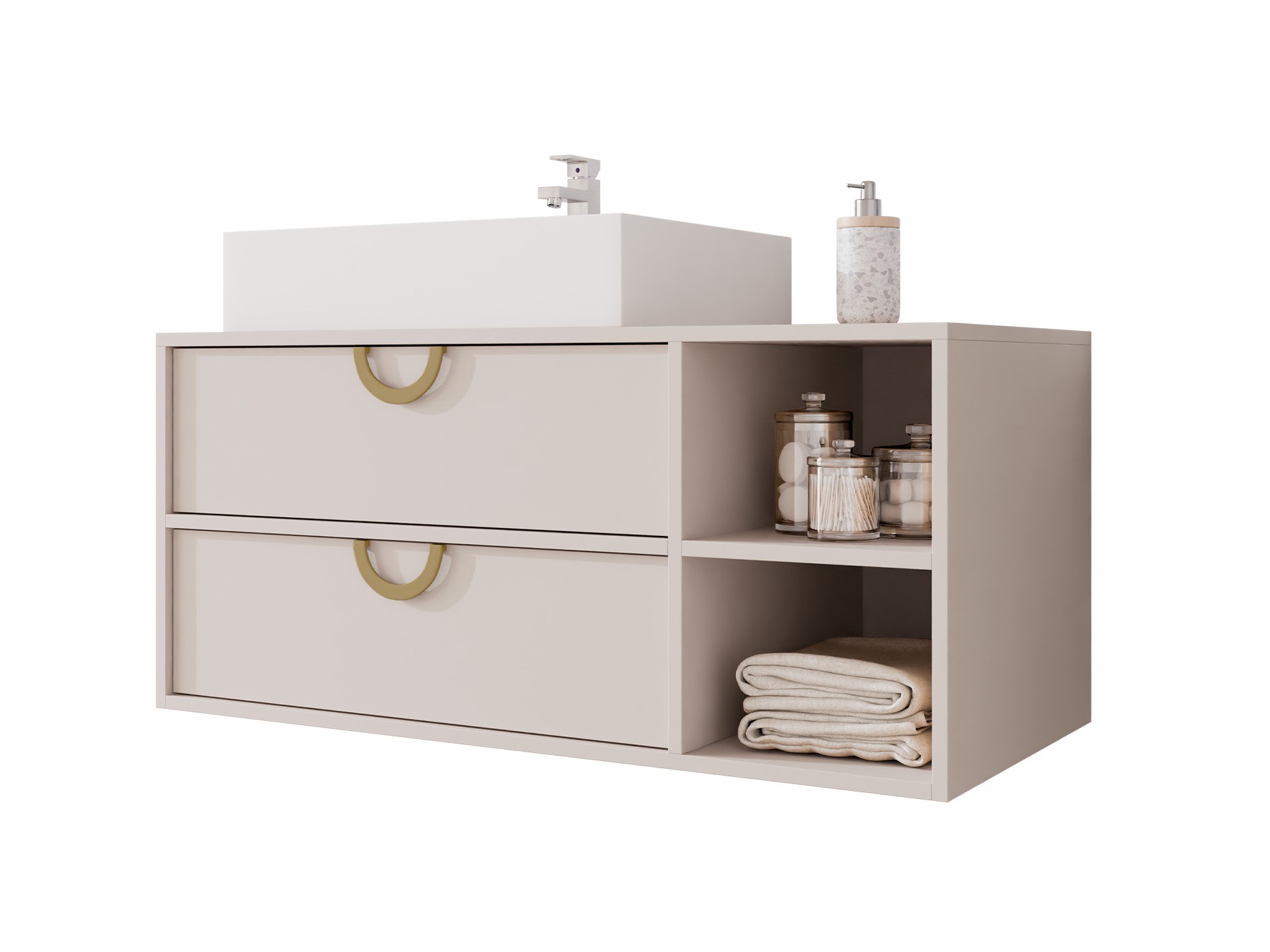 Armoire de salle de bains murale pour lavabo Sodalis (Cachemire)