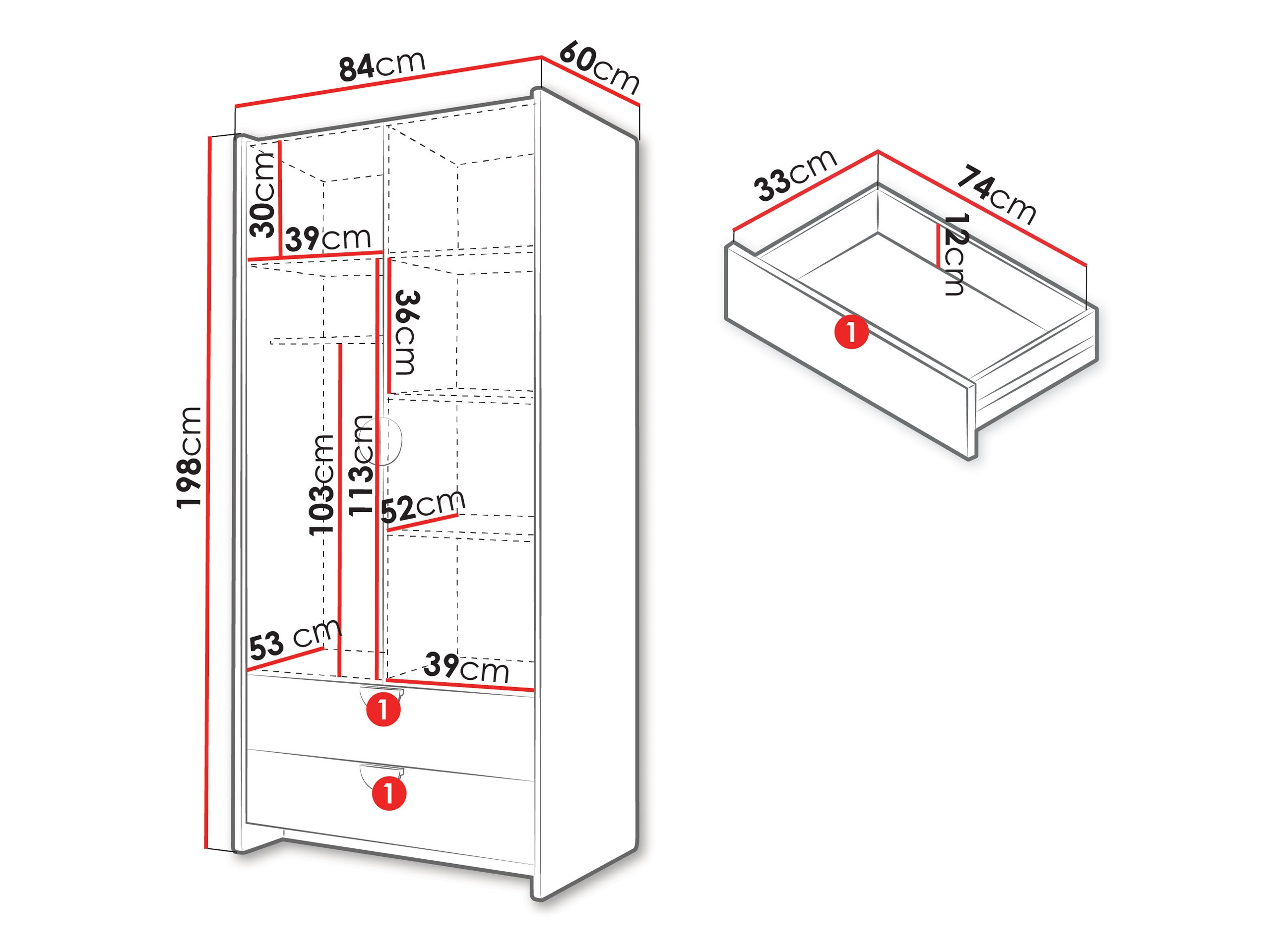 Armoire Fivelbi 101 (Bleu)