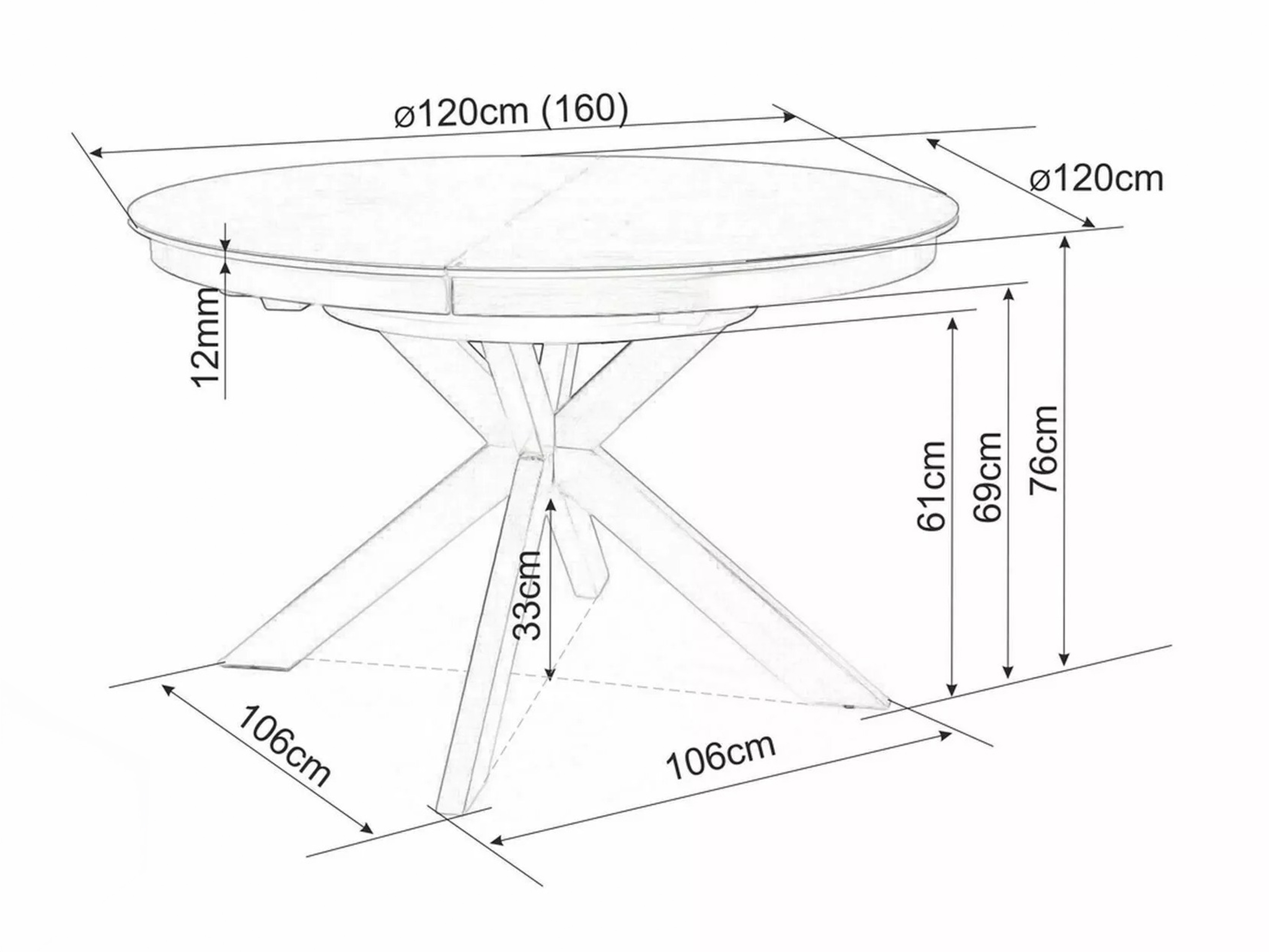 Table Detroit 998 (Noir + Gris foncé)