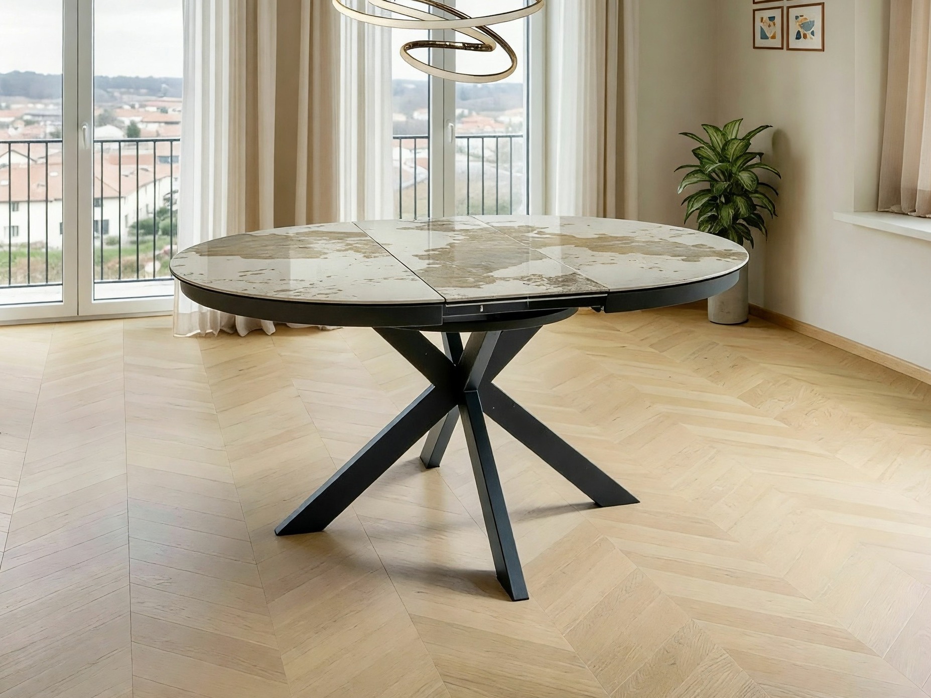Table Detroit 998 (Marbre blanc + Noir)