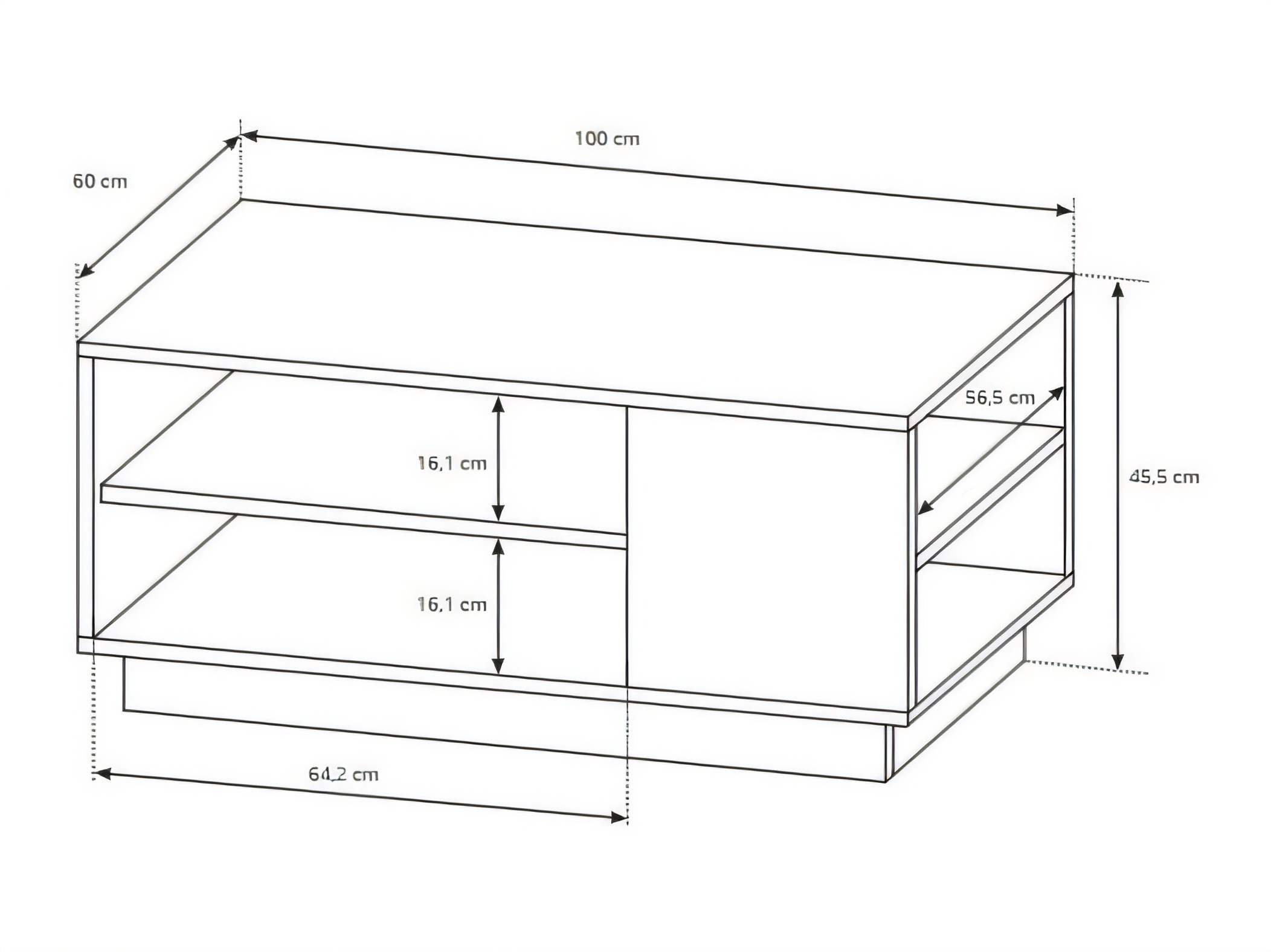 Table basse Novbela 109 (Blanc + Grandson chêne)