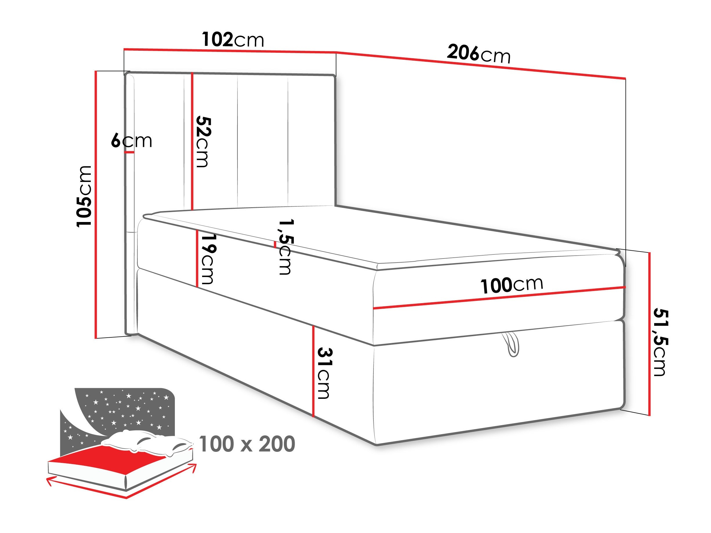 Lit boxspring Oppidum I (Polo 872)