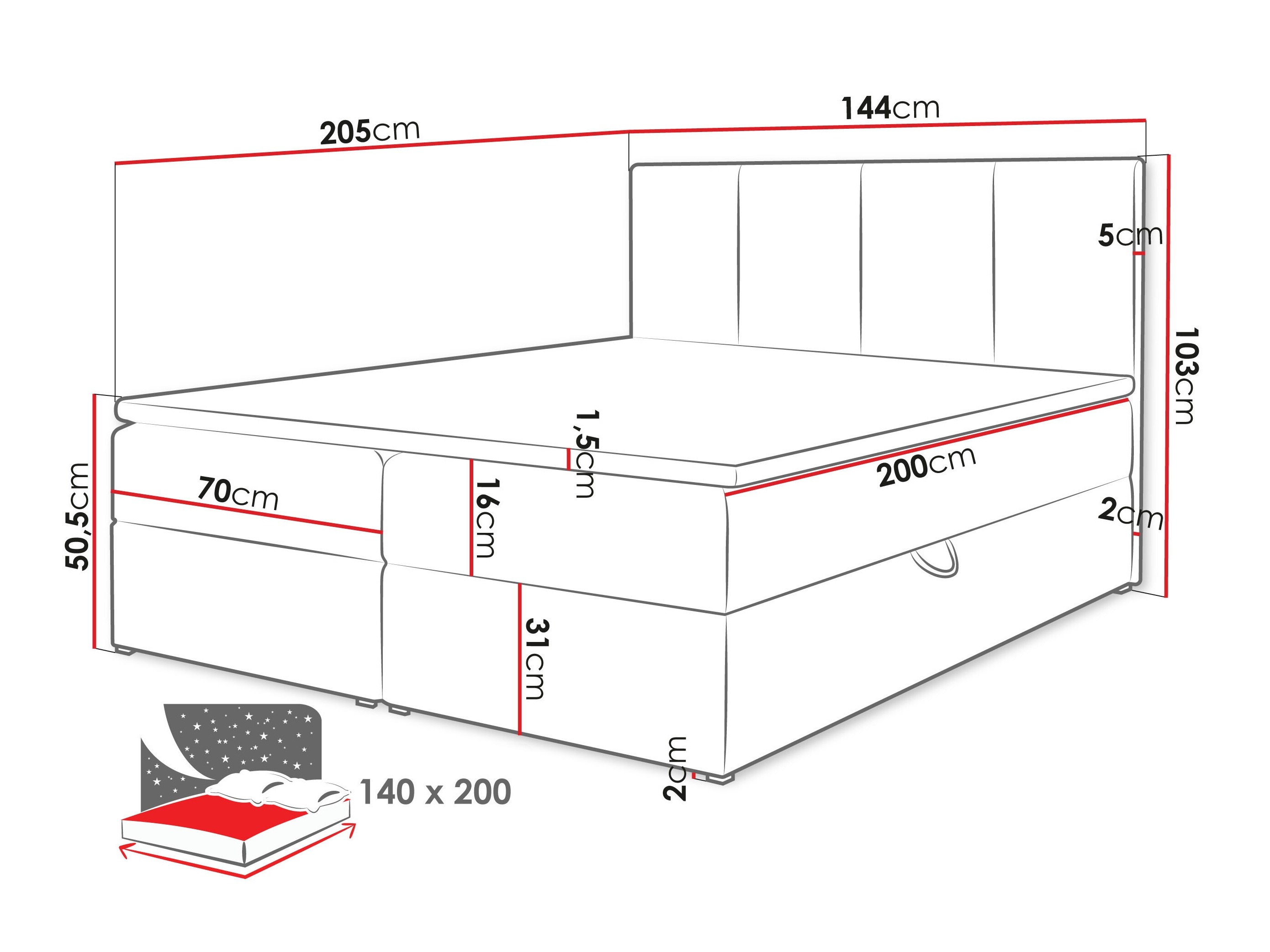 Lit boxspring Oppidum (Polo 894)