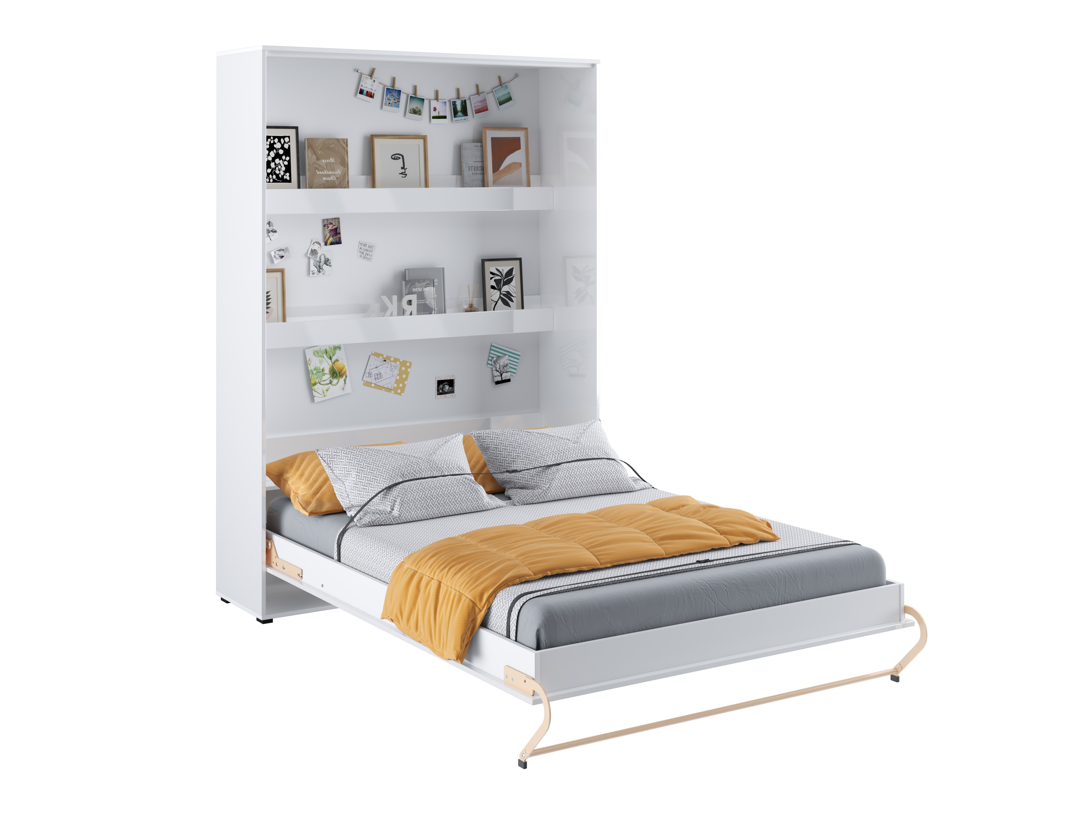 Lit escamotable Concept Pro Lenart III (Blanc + Blanc brillant)