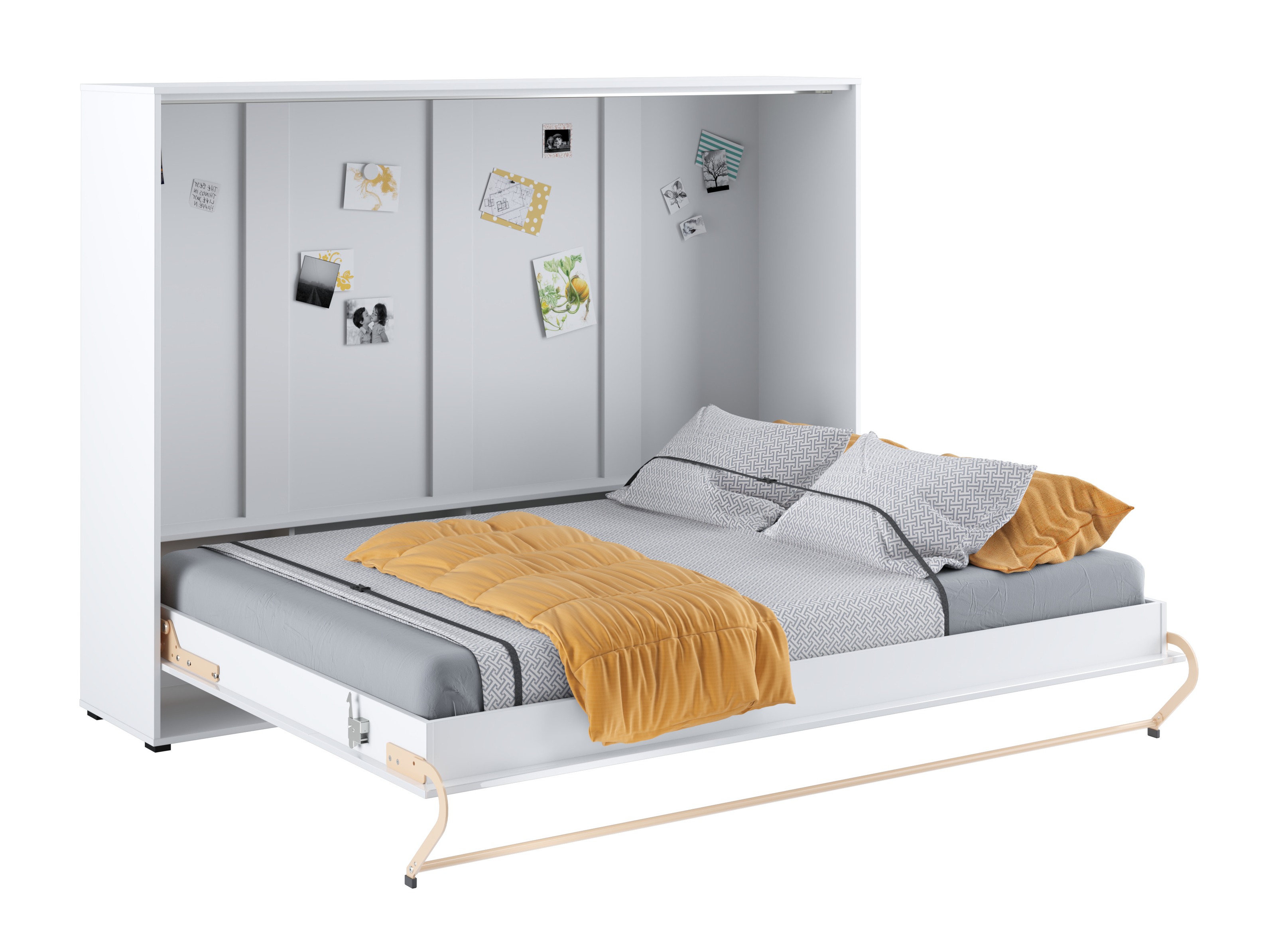 Lit escamotable Concept Pro Lenart IV (Blanc + Blanc brillant)