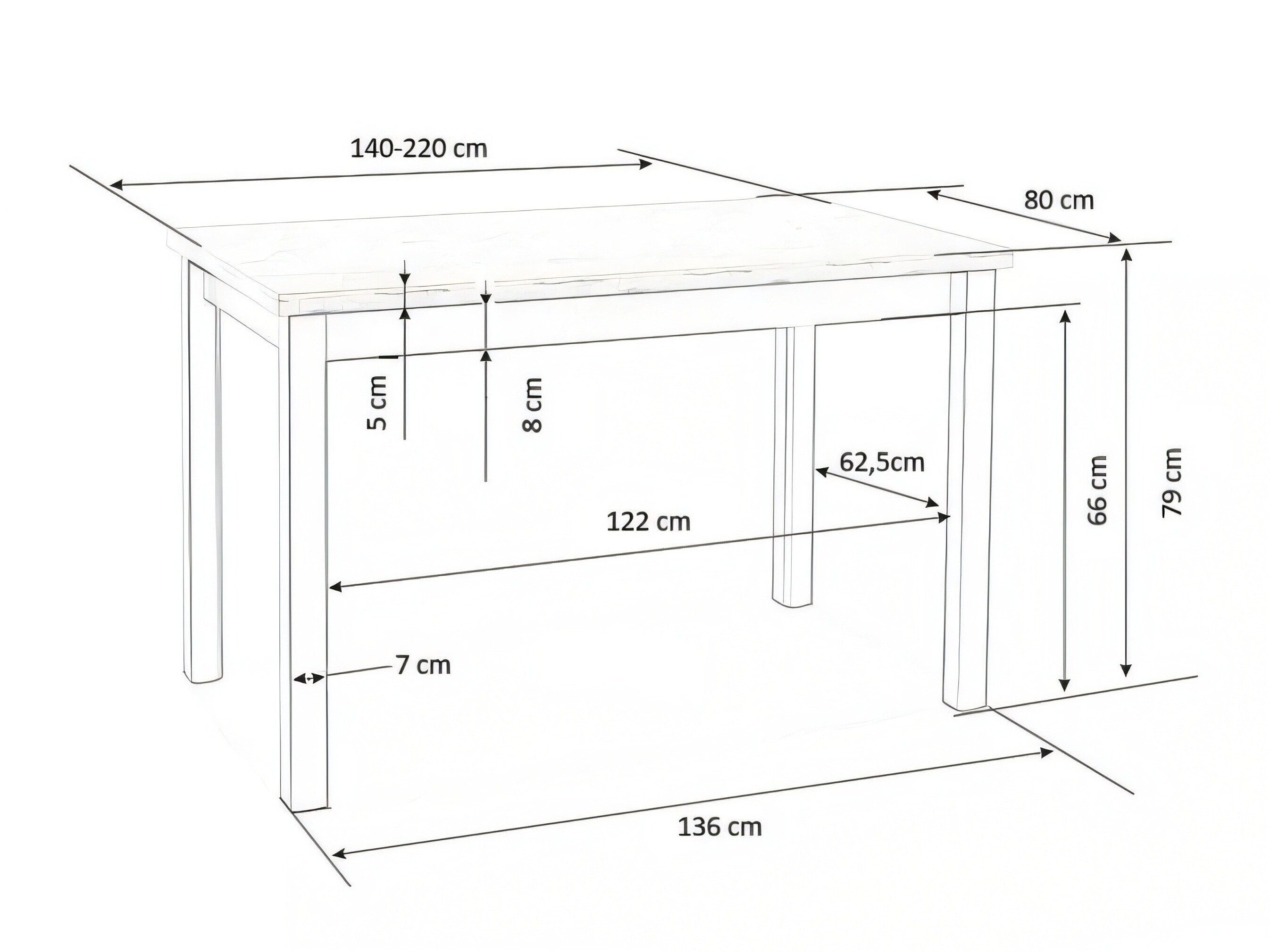 Table Houston 559 (Chêne lancelot + Blanc)