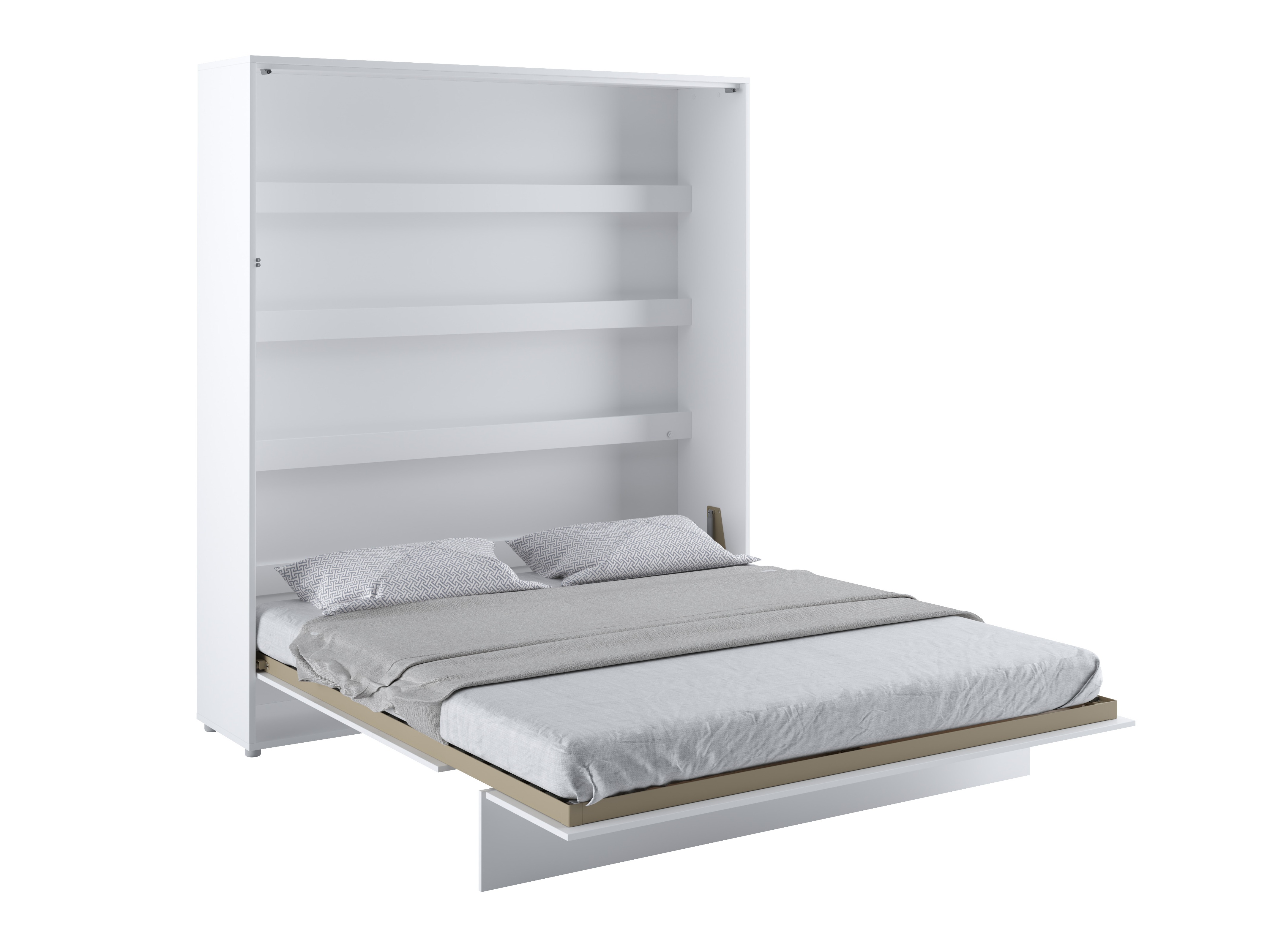 Lit escamotable Concept Lenart (Blanc + Blanc brillant)