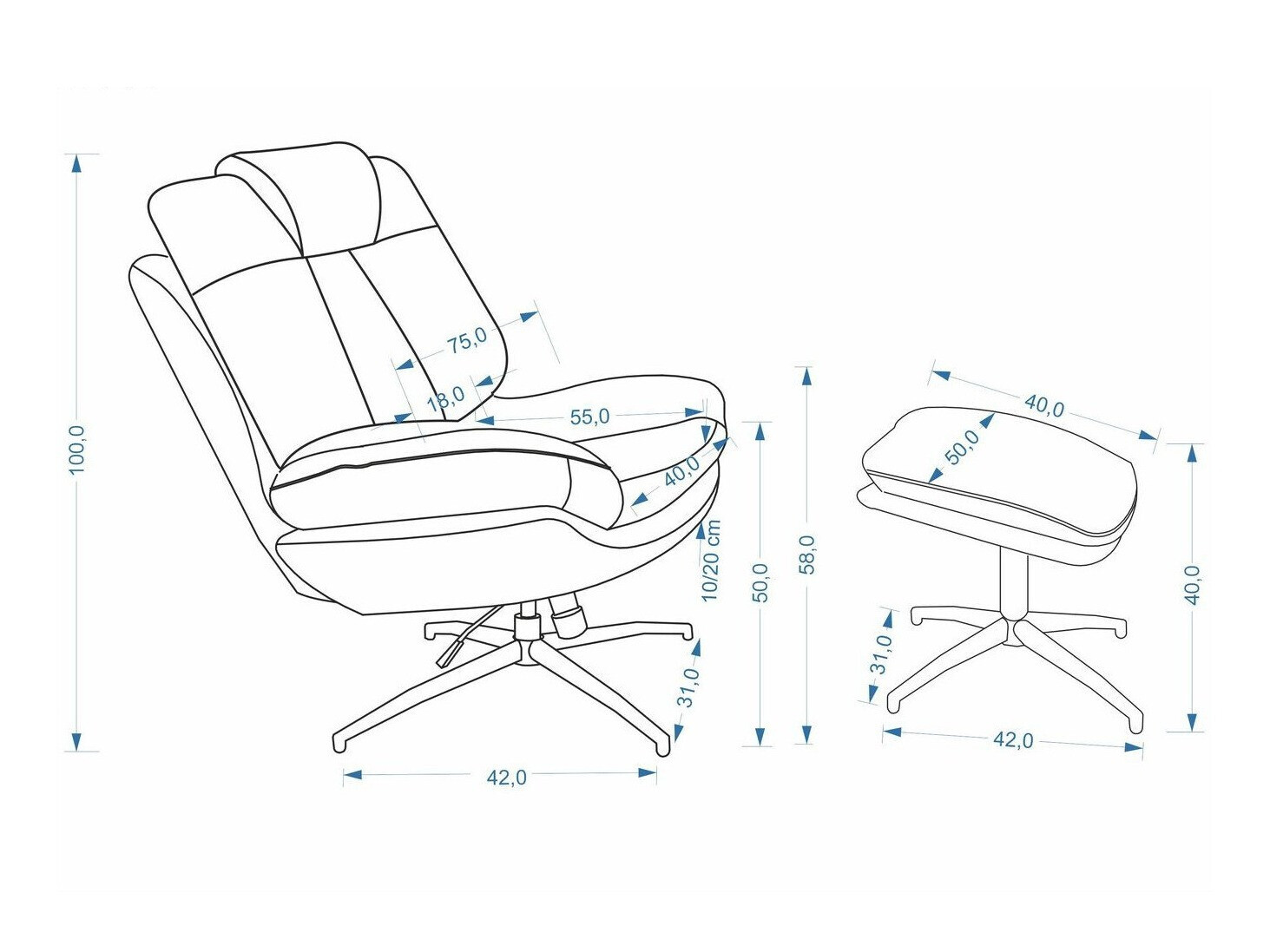 Fauteuil Houston 2179 (Gris)