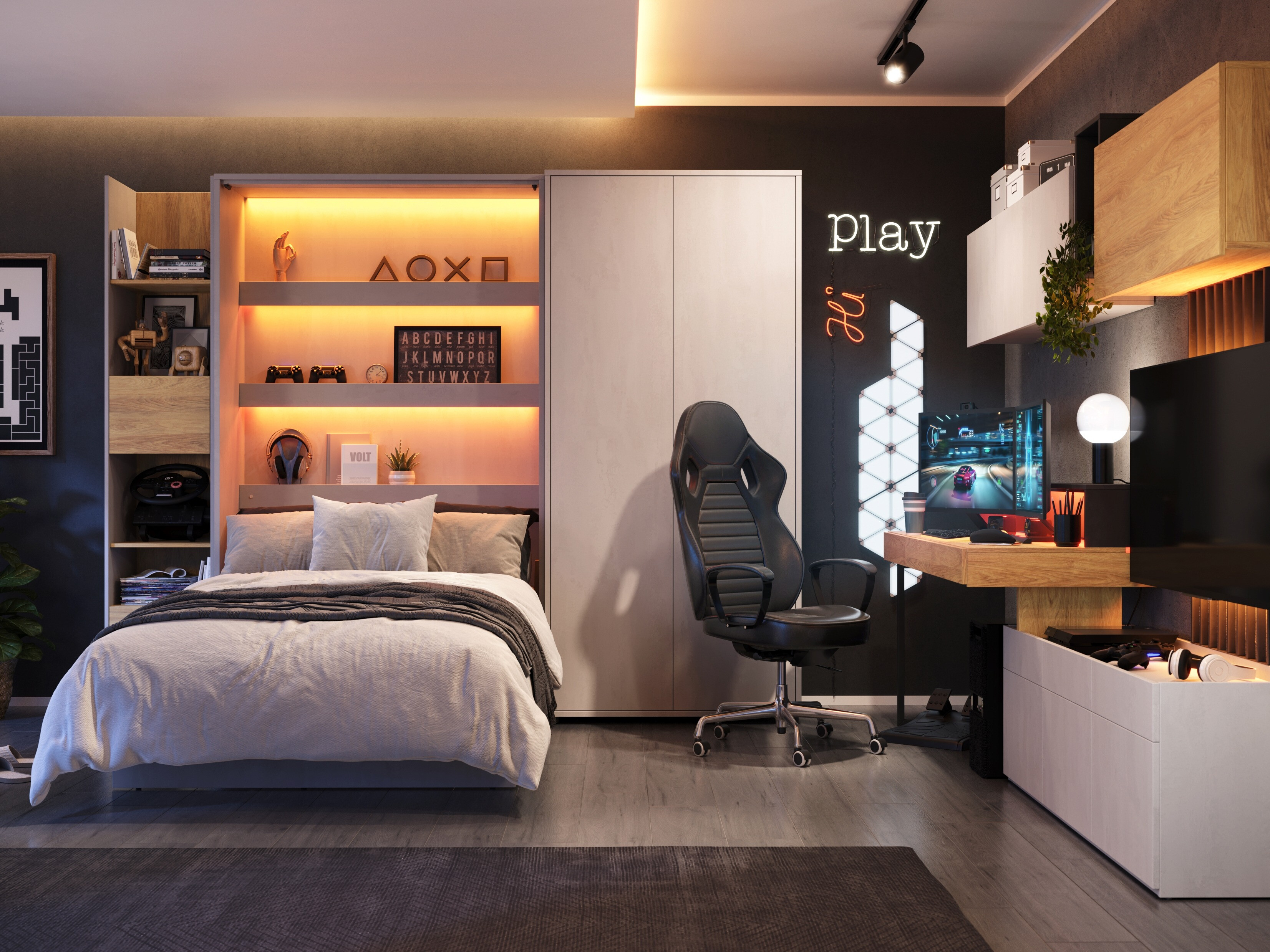 Lit escamotable Concept Lenart I (90 x 200 cm)