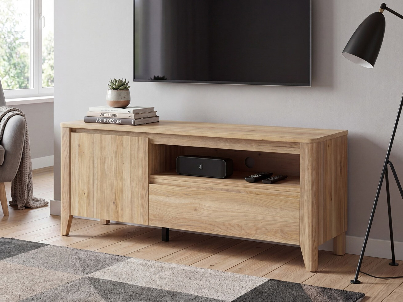 Meuble TV Talduno 100 (Chêne clair)