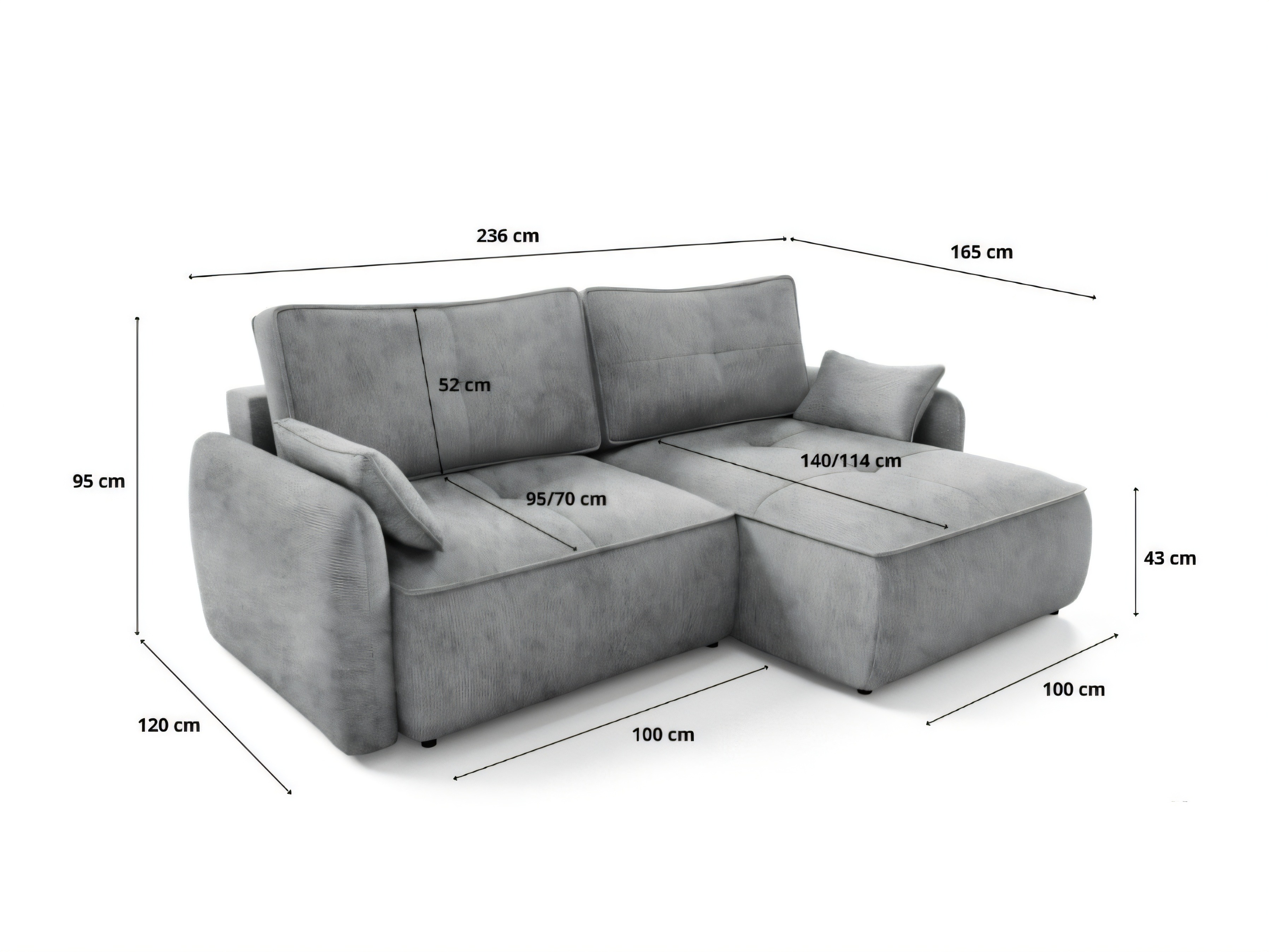 Canapé d'angle Franklin 227 (Vibe 95)