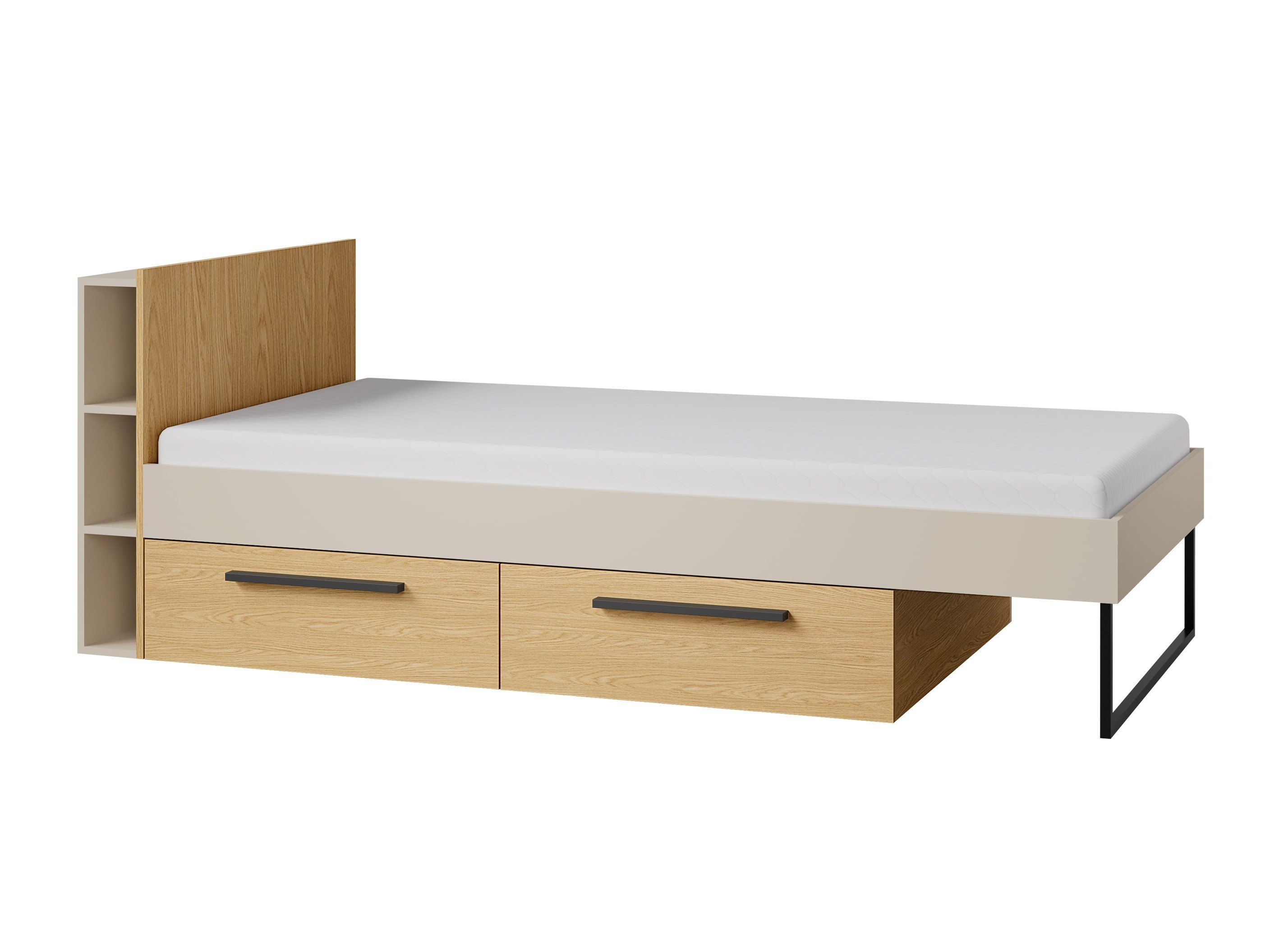 Lit Etruva 110 (Cachemire + Chêne)