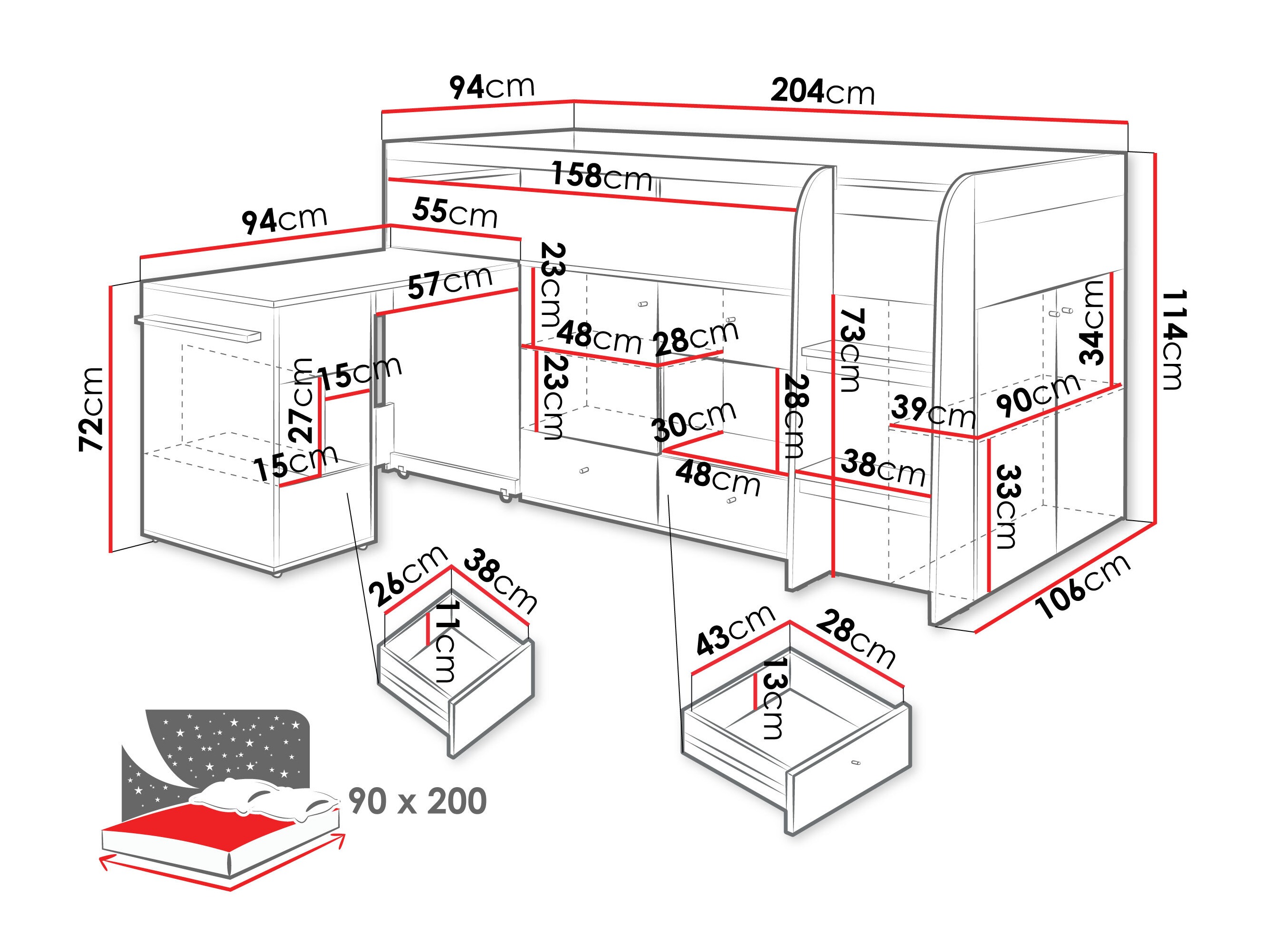 Lit mezzanine Ciravie 107